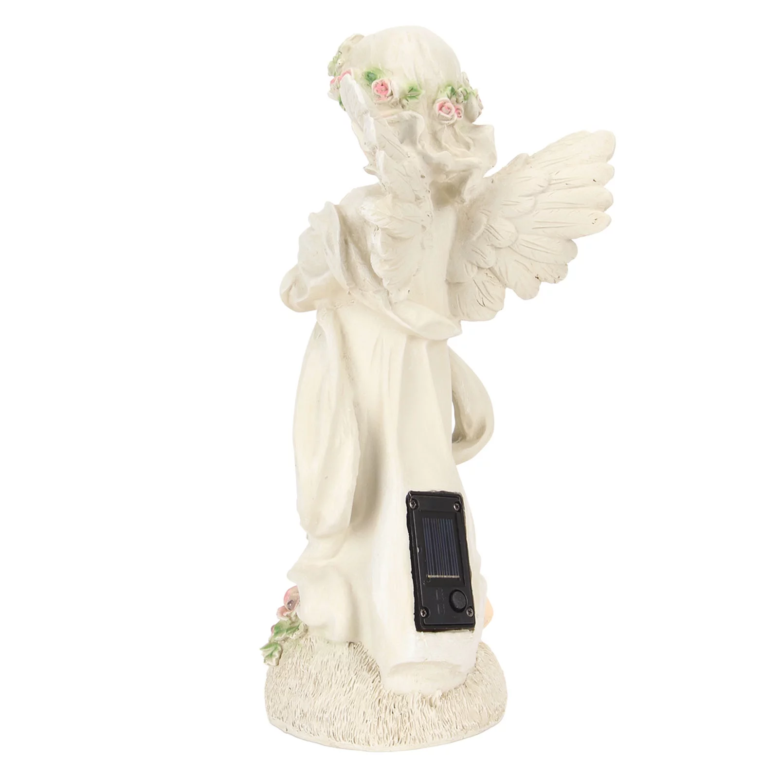 Dekaim Solar Angel Statue Resin Outdoor Sculpture Ornament with Night Light for Garden Yard Lawn