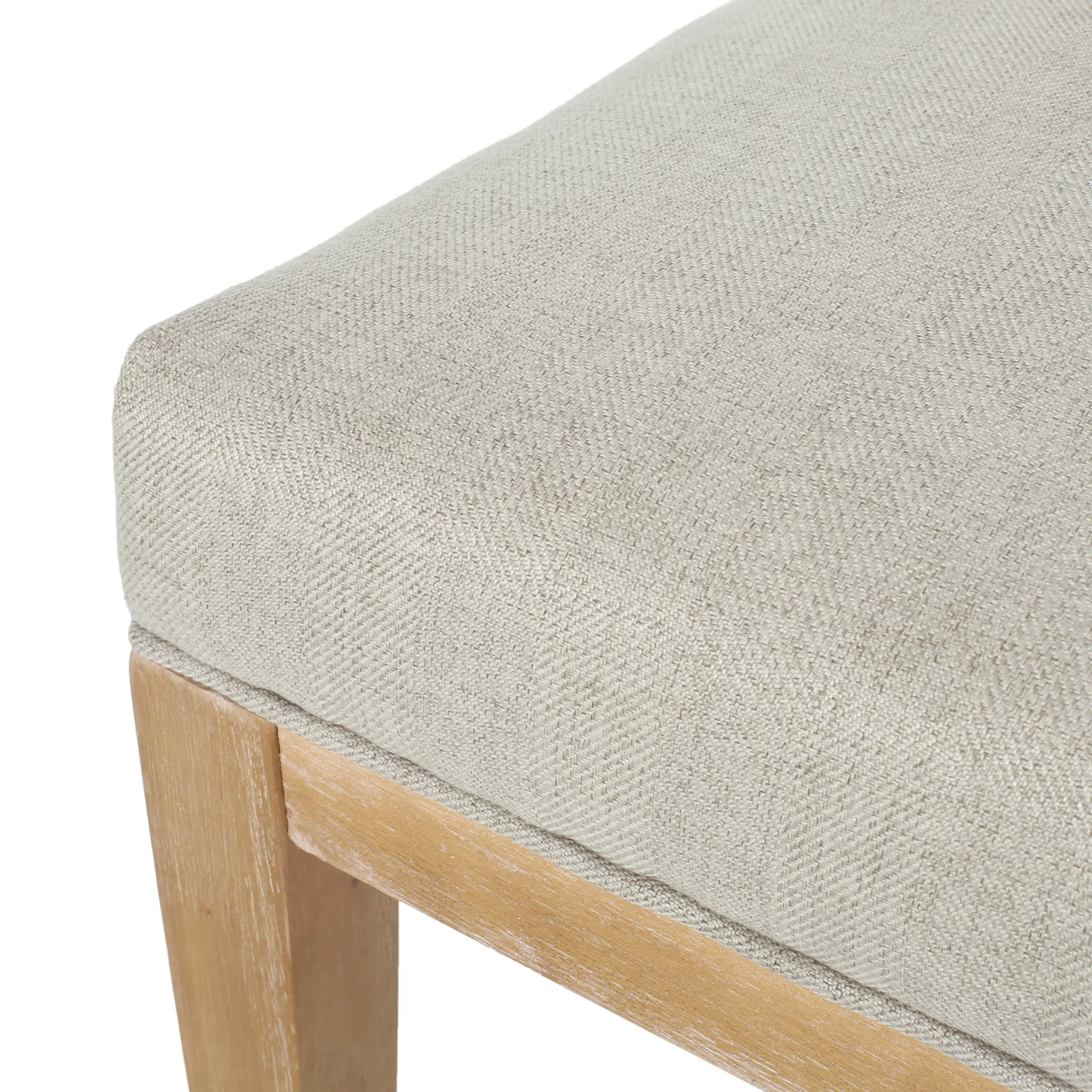 Noble House Bowrun Fabric Upholstered Dining Chairs, Set of 4, Wheat and Weathered Natural