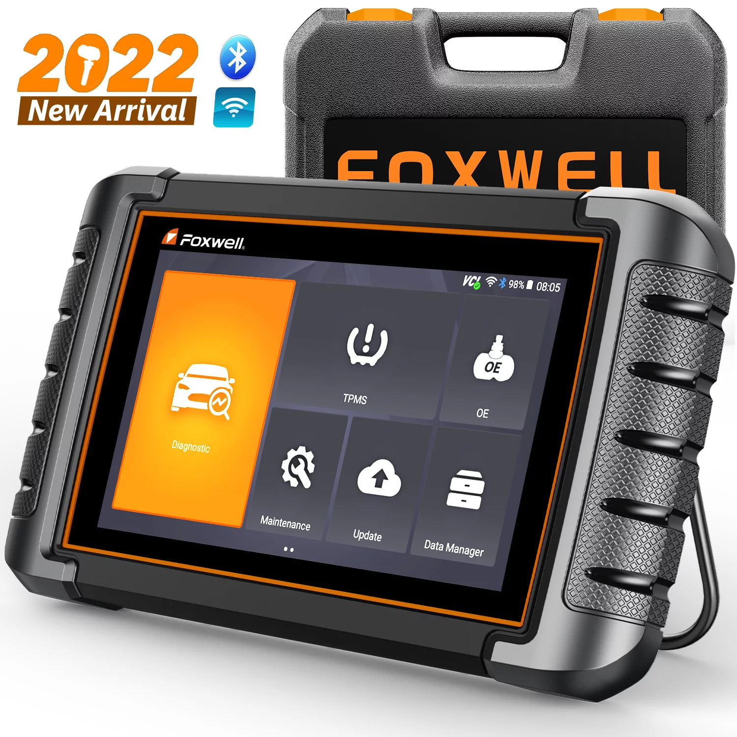 FOXWELL NT809TS Professional TPMS Programming Relearning Activation OBD2 Scanner Automotive Diagnostic Scan Tool Bi-direactional Scan Active Test TPMS Tool All System Code Reader 30+ Resets, NT809TS