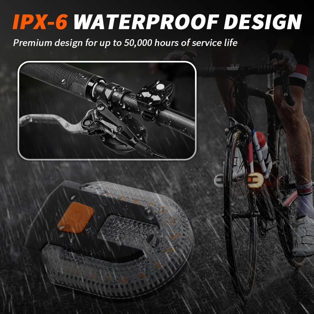 4Pcs Turn Signals for Bicycles with Alarm, USB Charging Remote Control Split/Integrated Bike Tail Light 5 Modes Waterproof Strobe Bike Rear Lights Can be Mounted on Front and Rear of Bicycle