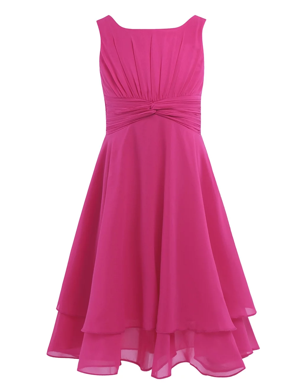 Zaldita Kids Chiffon Flower Girls Dress Bridesmaid Wedding Pageant Birthday Party Dress Prom Ball Gowns Rose 16