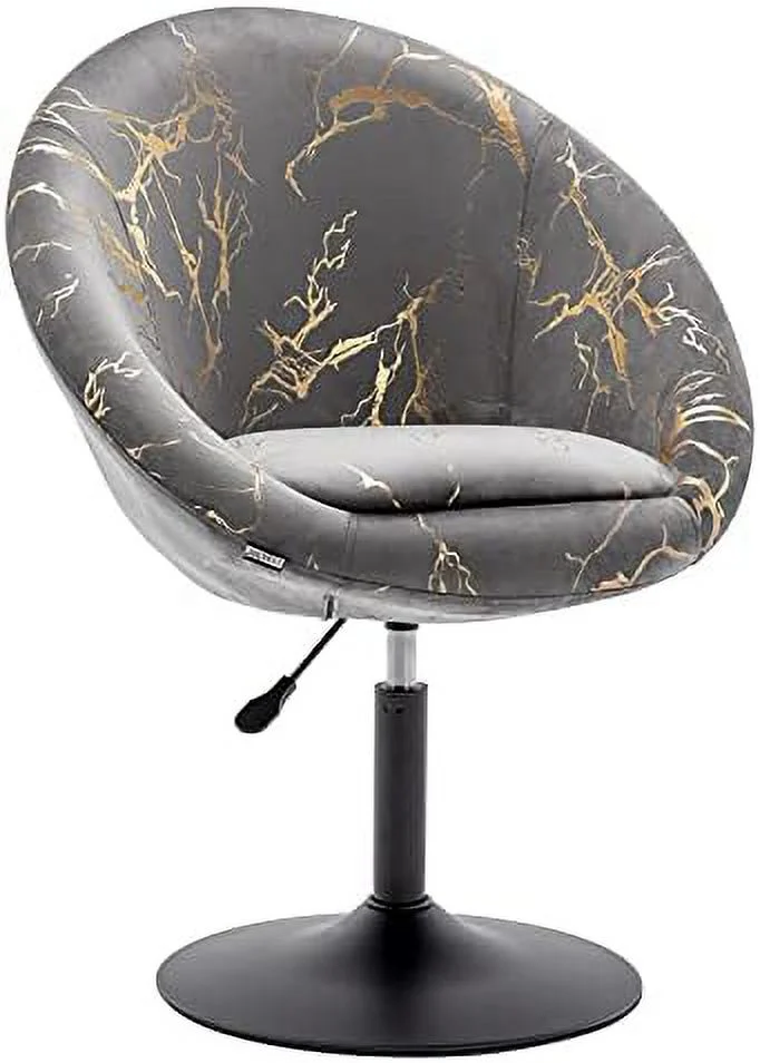 HYHBIBOOM Duhome Modern Accent Chair  Swivel Vanity Chair  Chair with Bronzing Fabric Salon Chair Height Adjustable Living Room Chair Upholstered Desk Chair for Lounge Pub  Grey