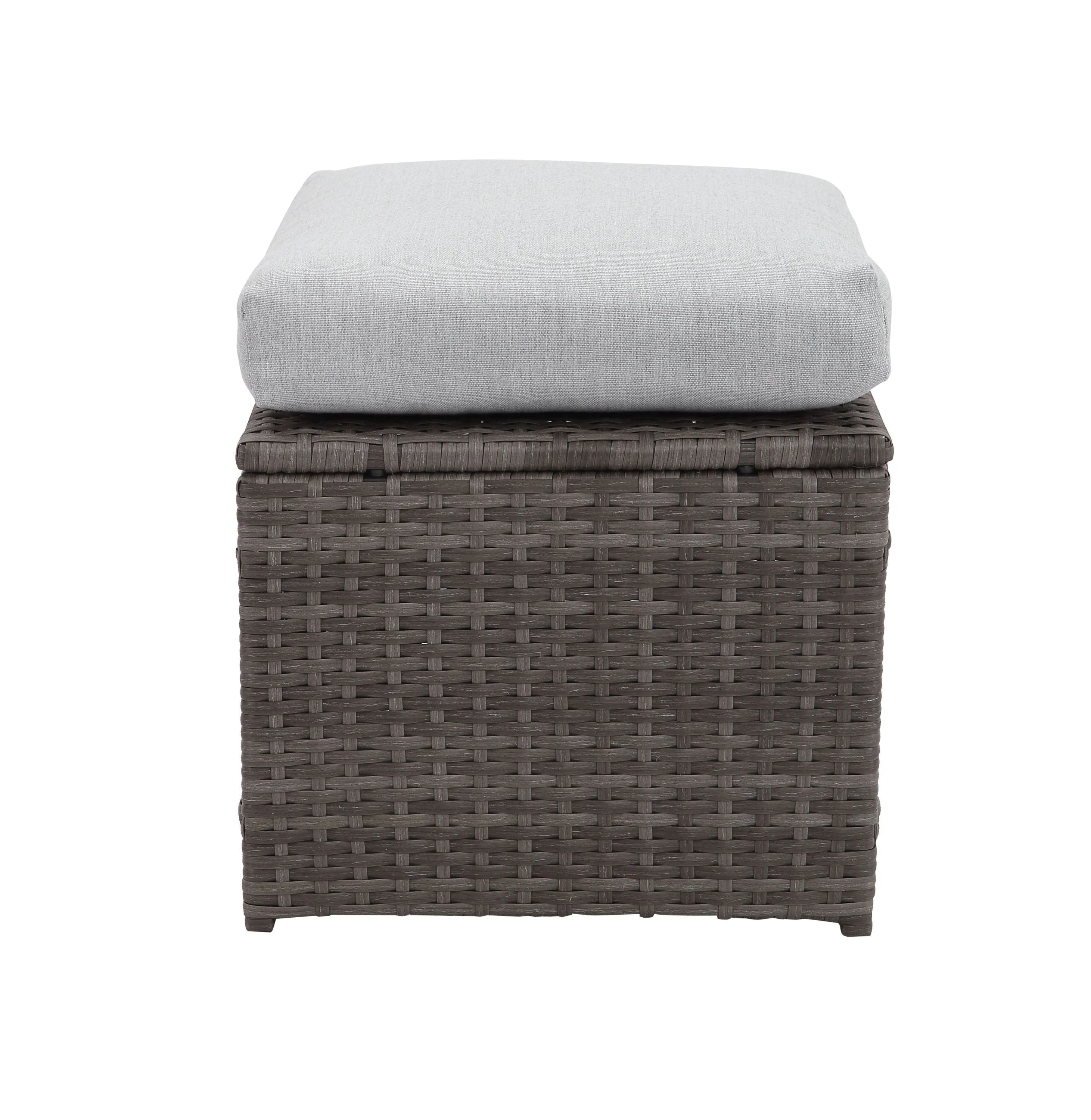 Kyoko 7 Pc PE Rattan Wicker Patio Dining Sectional Cusions Sofa Set - Gray