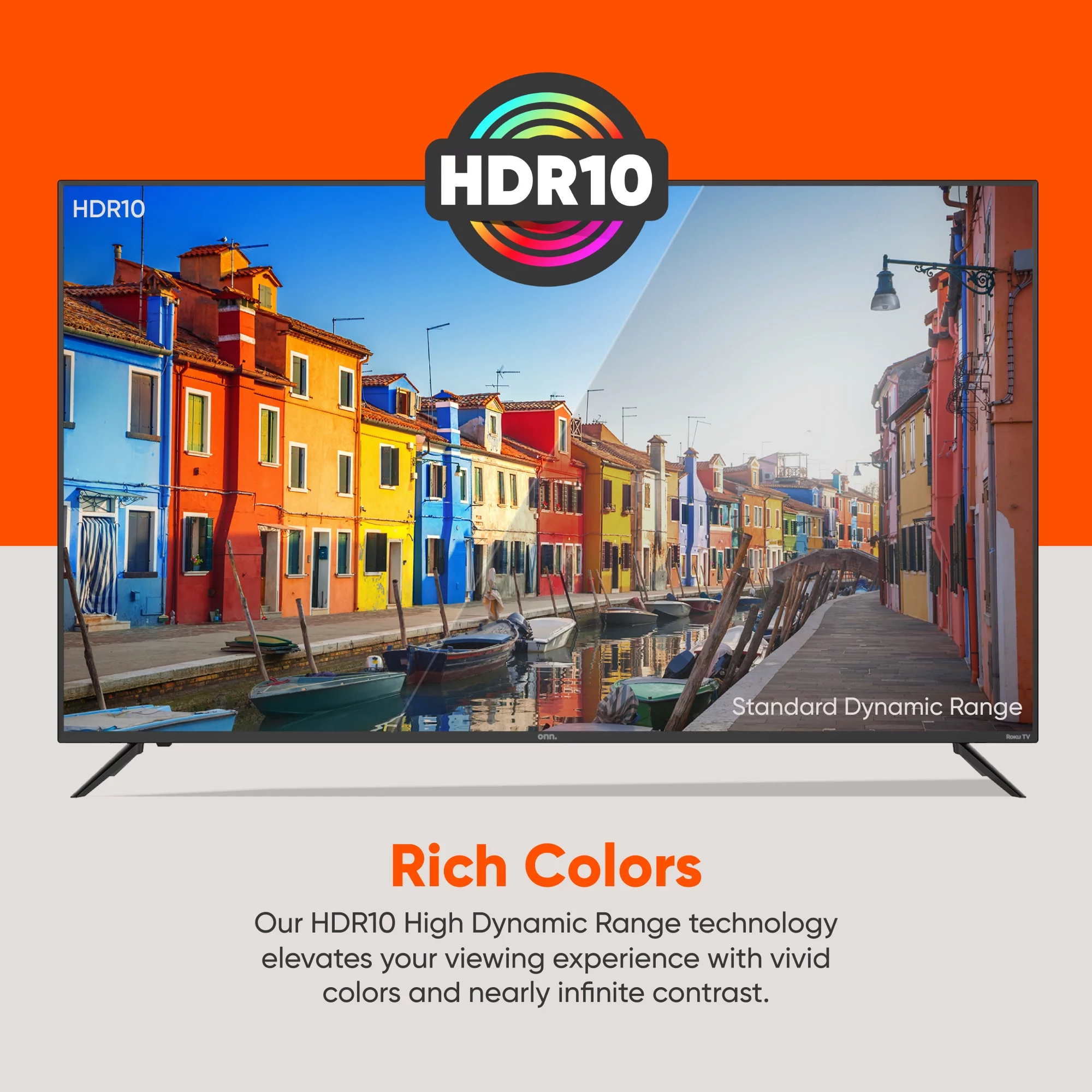 onn. 50” Class 4K UHD (2160P) LED Roku Smart TV HDR (100097811)