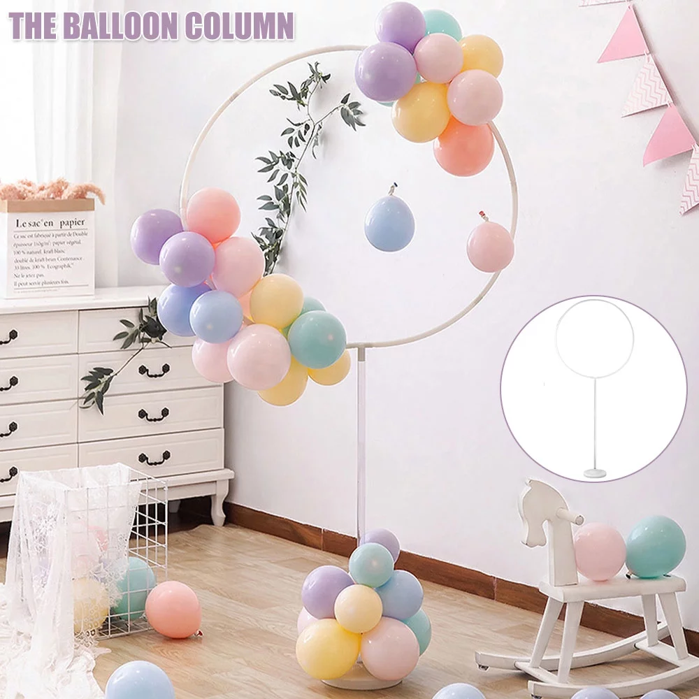 Qenwkxz Balloon Column Arch Holder Set, Round Balloon Column Arch Stand Kit with Stand Base and Balloon Sticks, Balloon Arch Frame Column for Wedding Birthday Baby Shower Party Decoration Supplies