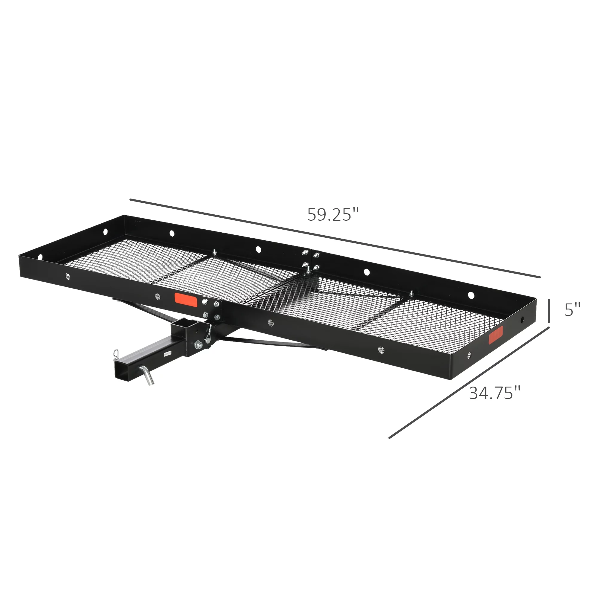 Aosom Hitch Mount Cargo Carrier 350 lbs Capacity Fits 2'' Receiver Black