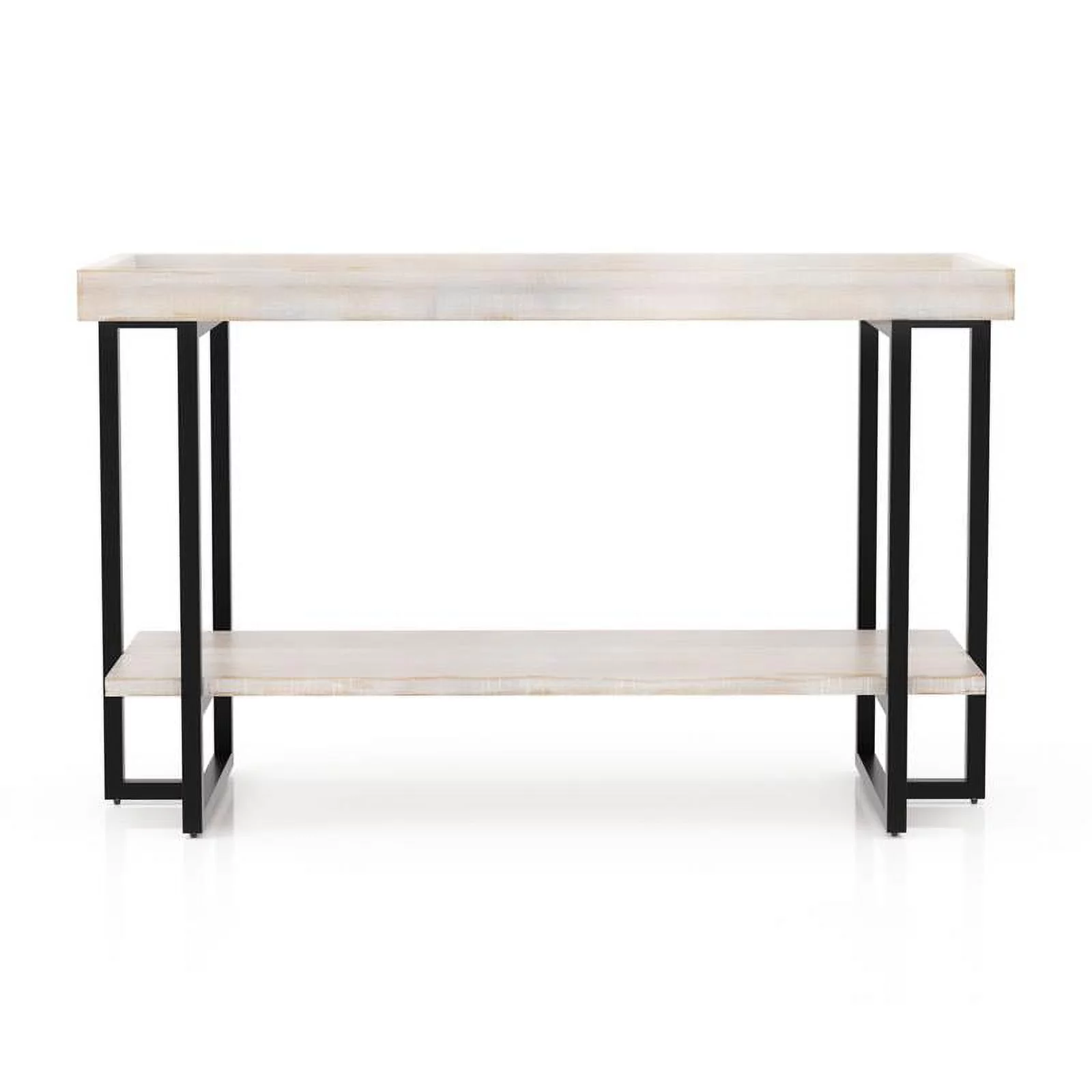 Furniture of America Humere Wood 1-Shelf Console Table in Antique White