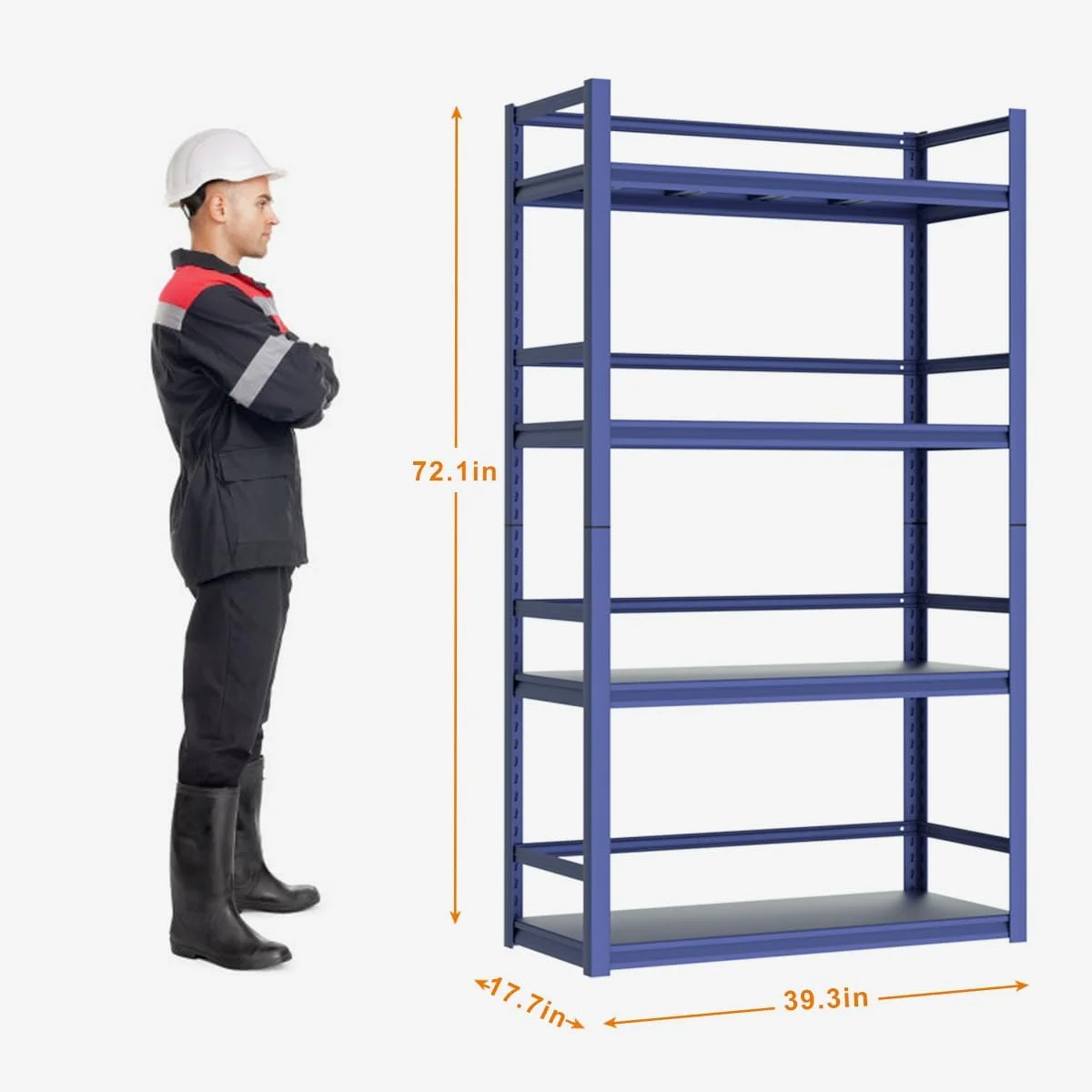 Heavy Duty Garage Shelving, 4-Tier Industrial Garage Storage Shelves Racks, Adjustable Metal Storage Shelving Units, 72.1