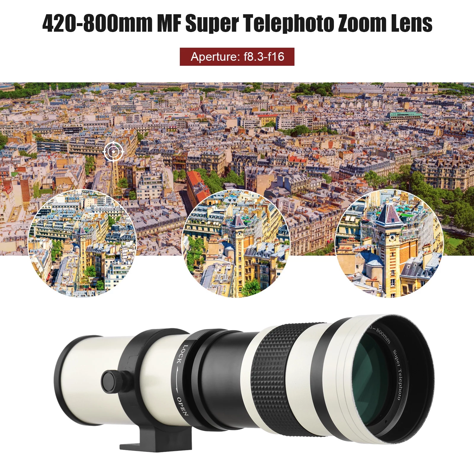ammoon Lens,Lens Af-mount Camera Mf Super Lens F/8.3-16 420-800mm Super Lens Af-mount Adapter A700 A300 A350 A500 A100 Lens Camera Adapter Universal T2 Mount Universal 1/4 A55 A33 A550 Mount Af-mount