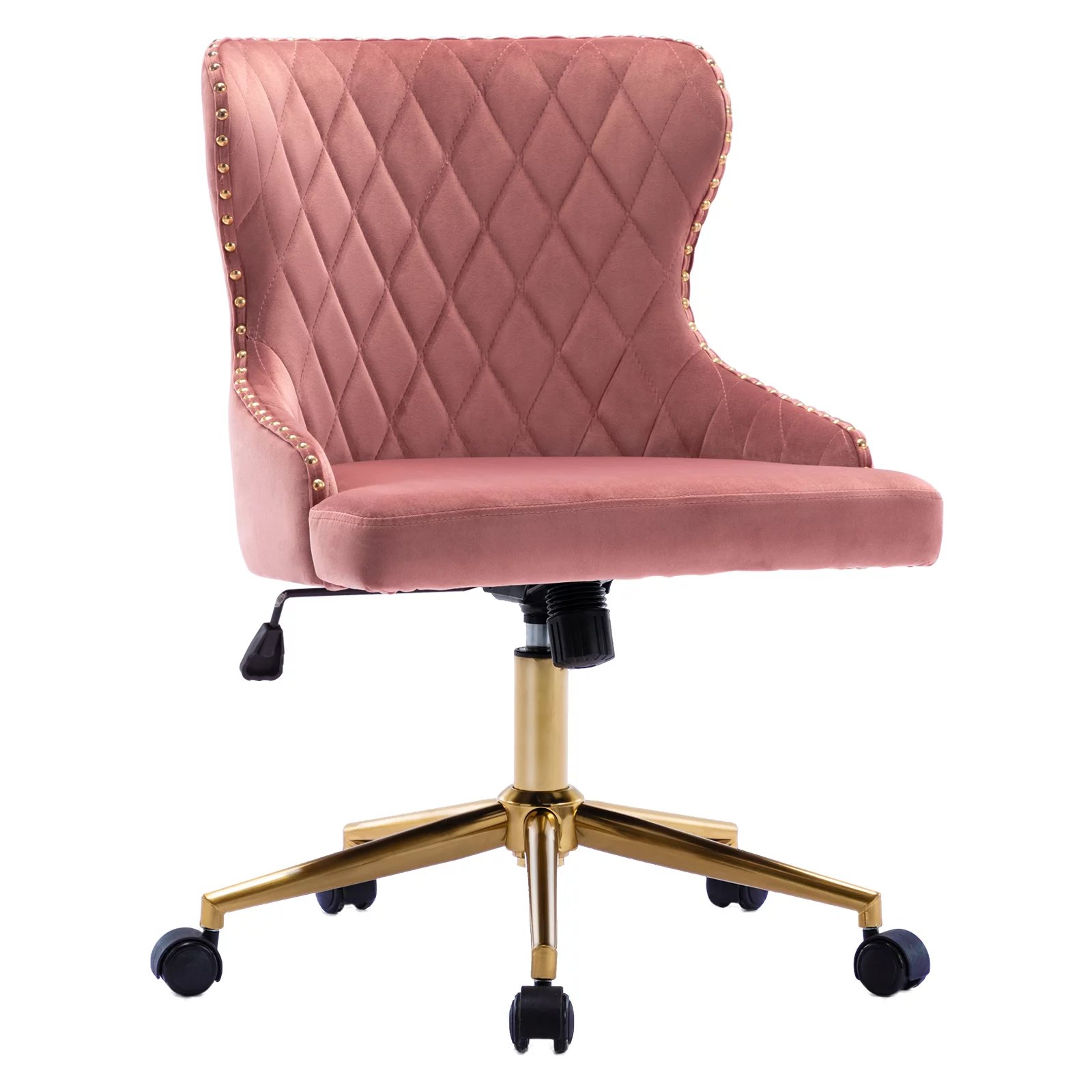 Duhome Office Chair Task Chair Velvet with Studs Pink 1 Pcs