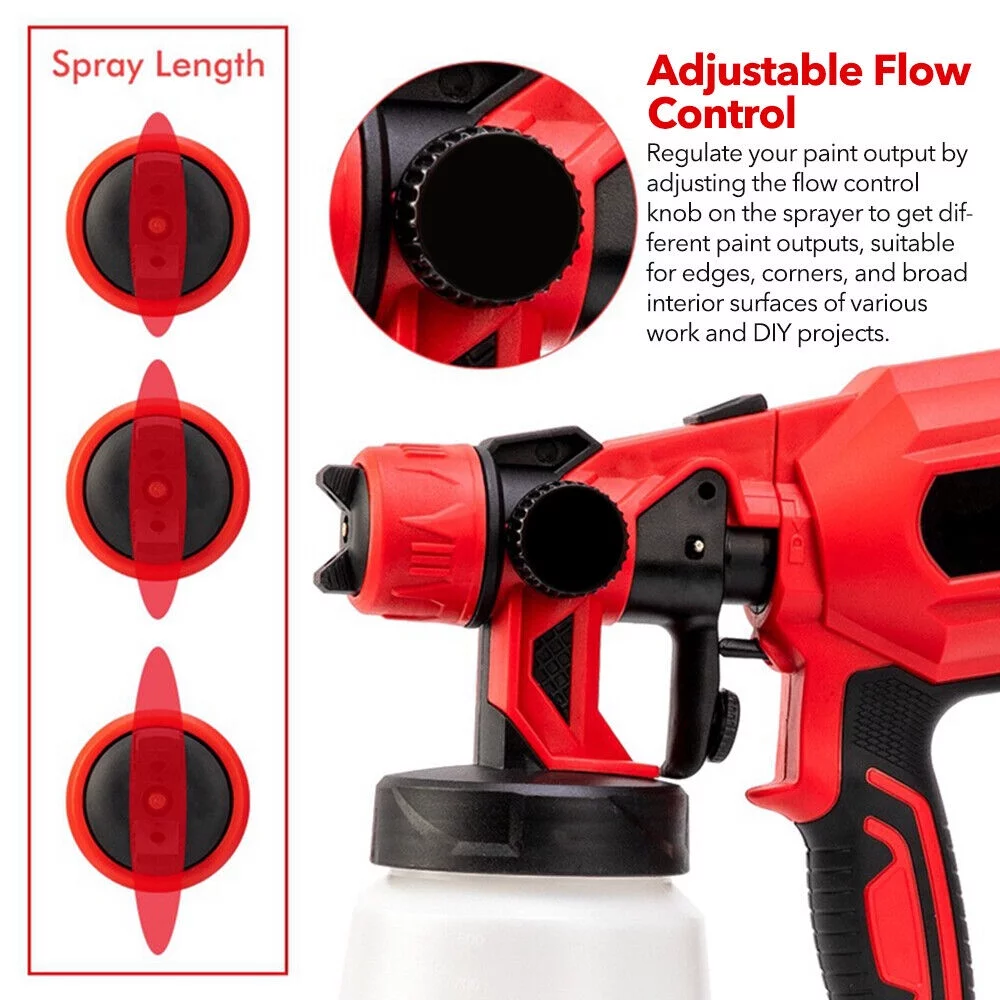 800W Electric Paint Sprayer 800ml Handheld HVLP Spray Gun Home Powerful & Rechargeable DIY Painting Tool