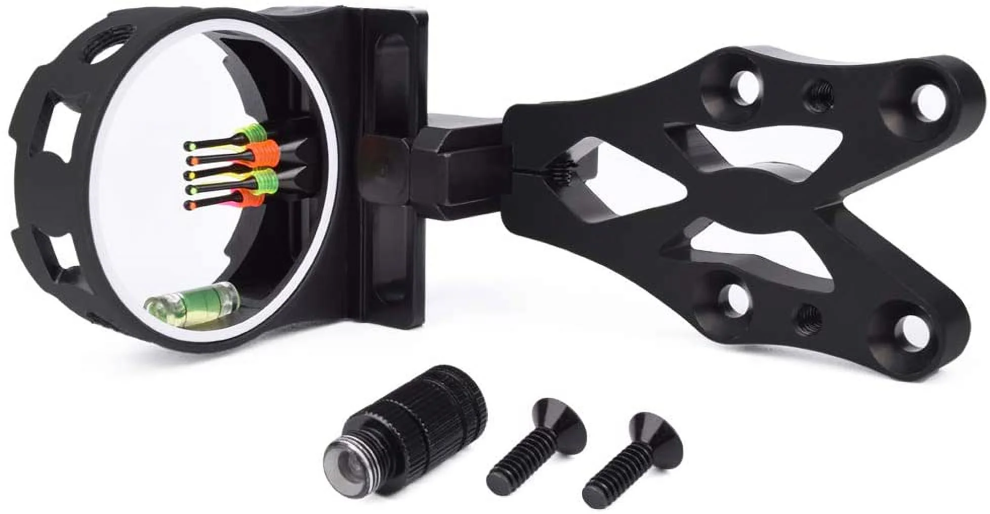 GPP 5 Pin Bow Sight - .029 Fiber, Brass Pin, Aluminum Machined - Right and Left Handed,with LED Sight Light