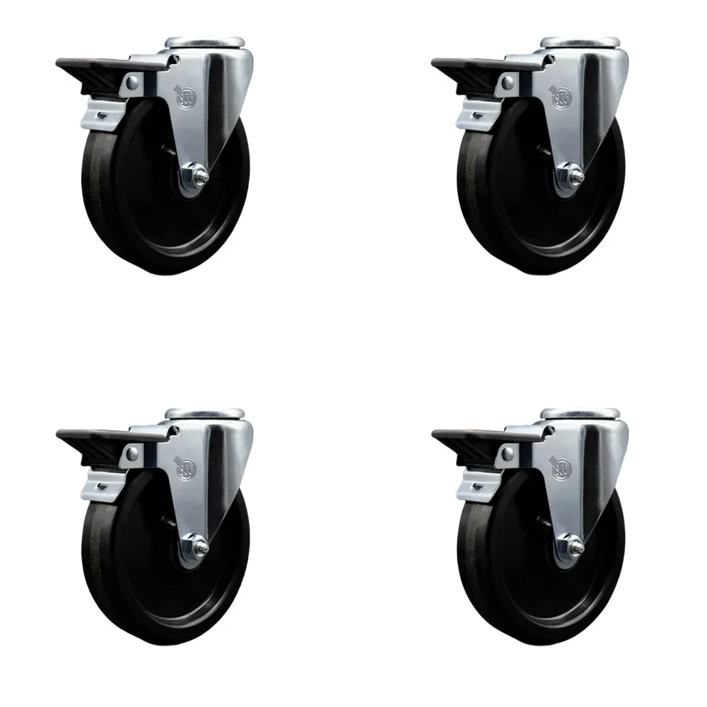 Phenolic Swivel Bolt Hole Caster Set of 4 w/5