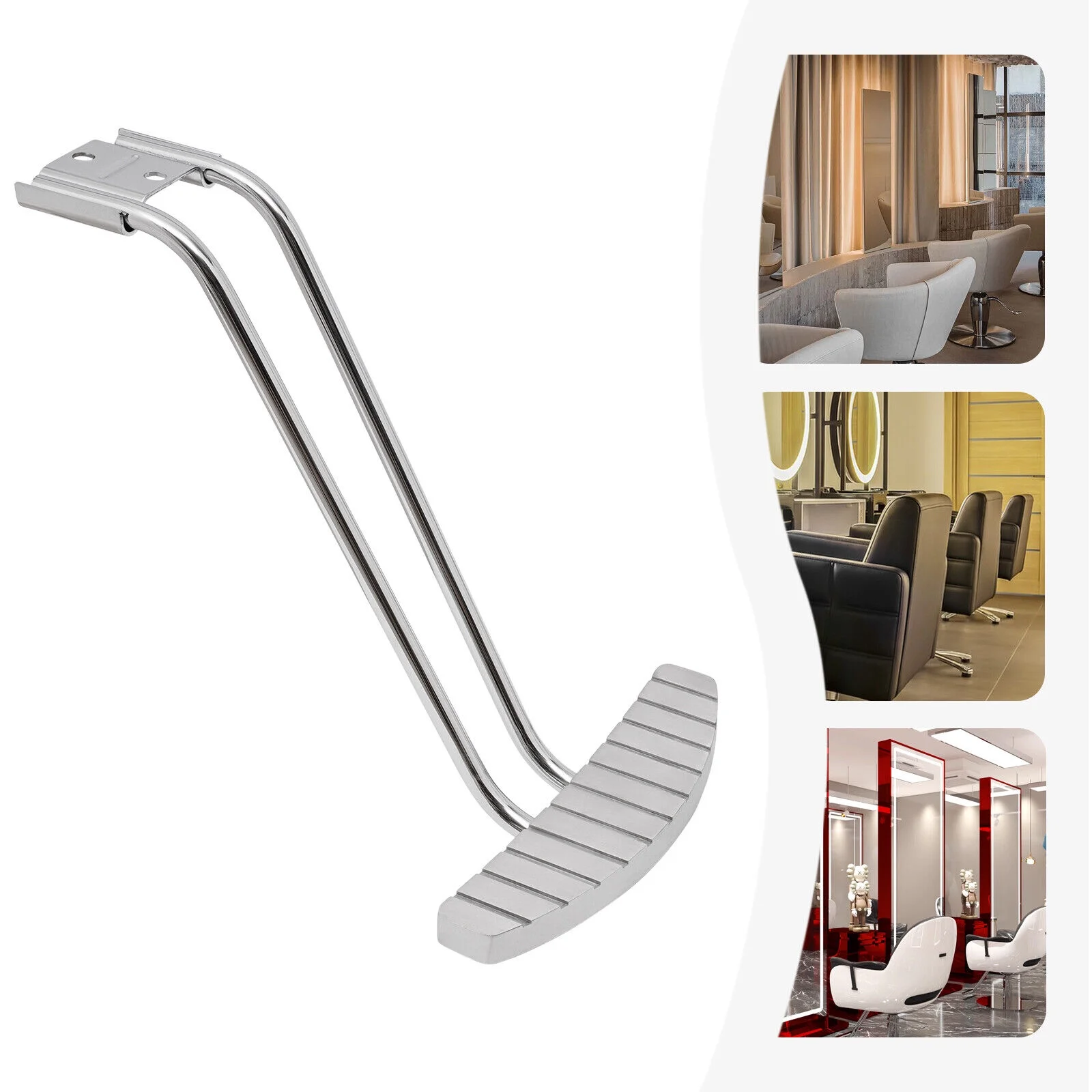 Silver Barber Chair Salon Shampoo Styling Hair Spa Beauty Equipment Footrest