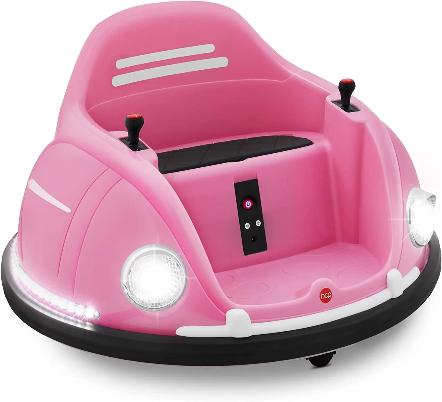 6V Electric Kids Ride On Bumper Car, 1.5 - 6 Years Old, Parent Remote Control, 360 Degree Spin, Lights, Sounds - Pink