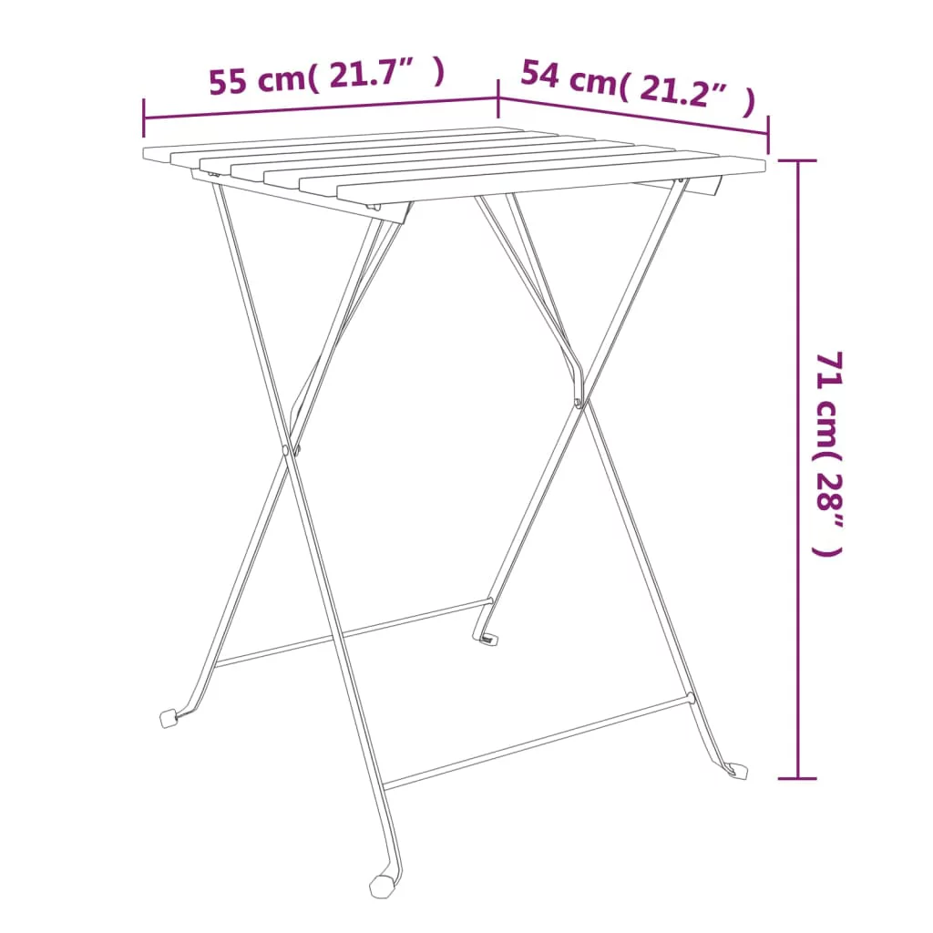 Anself Folding Bistro Table 21.7