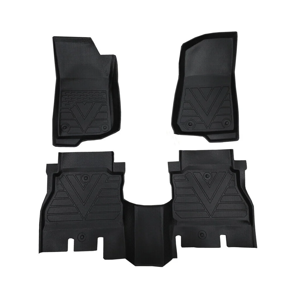 Floor Mats Carpets for 2018-2023 Jeep Wrangler Unlimited JL 4-Door  Include Front and Rear Row Liner Automotive Floor Mats All Weather Waterproof Non-slip Protection TPO Mat Black