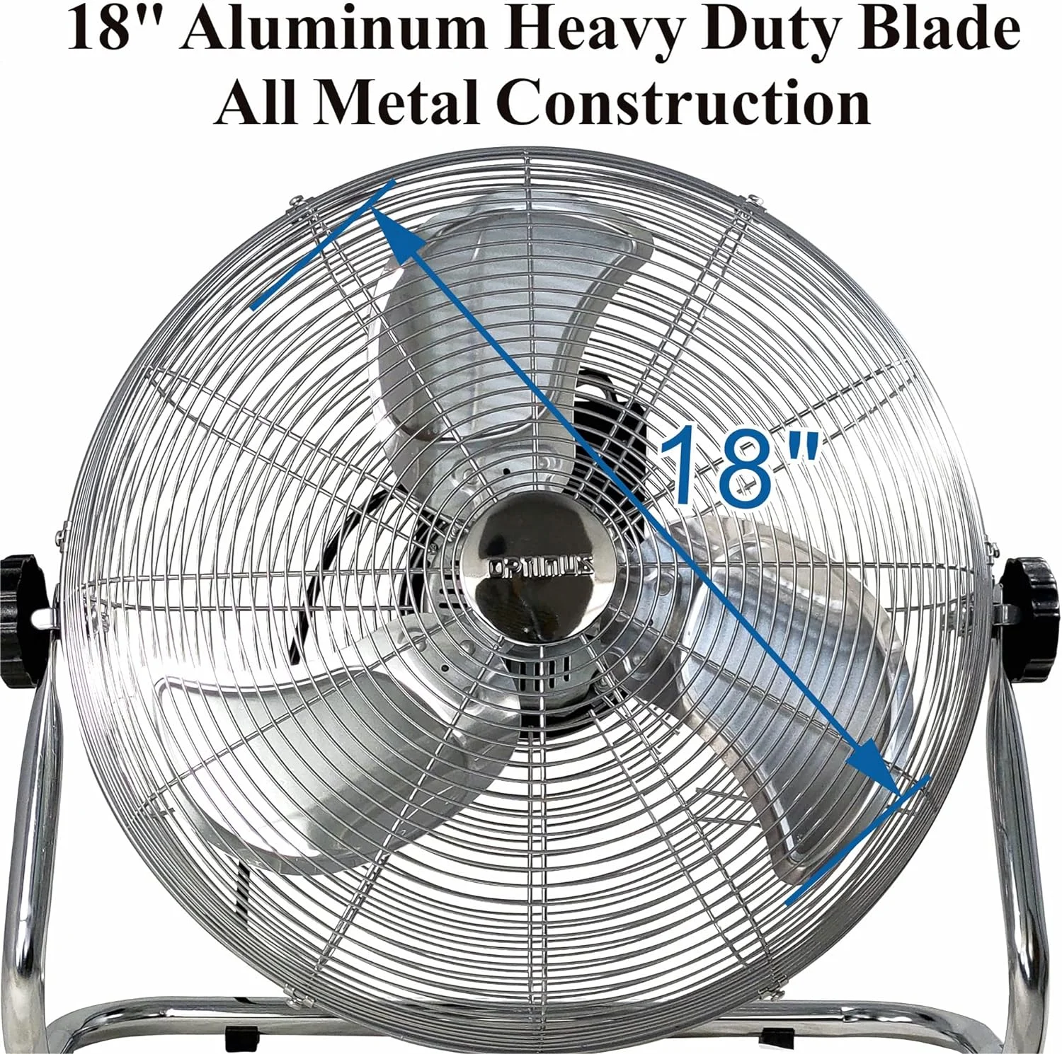 Industrial Grade 3-Speed High-Velocity Fan, 18 Inches, Chrome, F-4182
