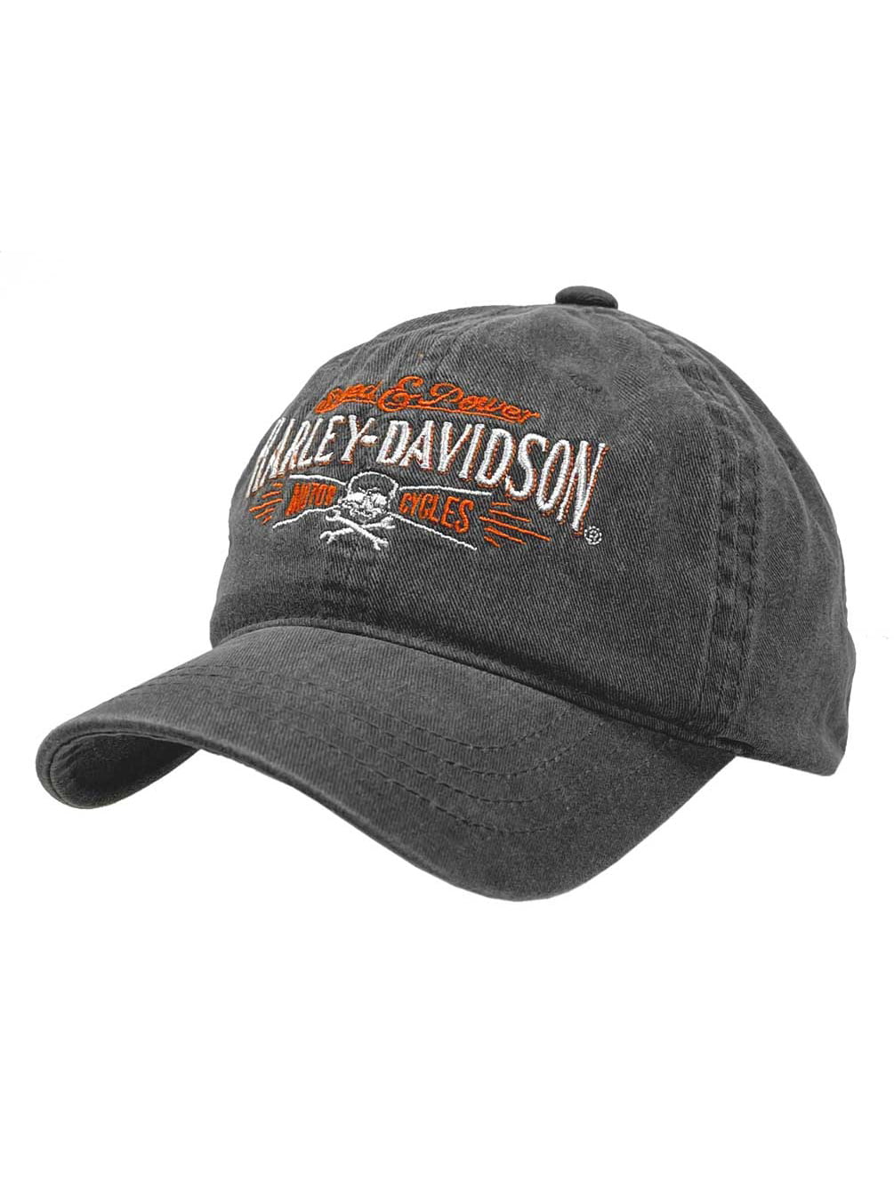 Harley-Davidson Men's Villain Adjustable Slide Baseball Cap - Washed Black, Harley Davidson