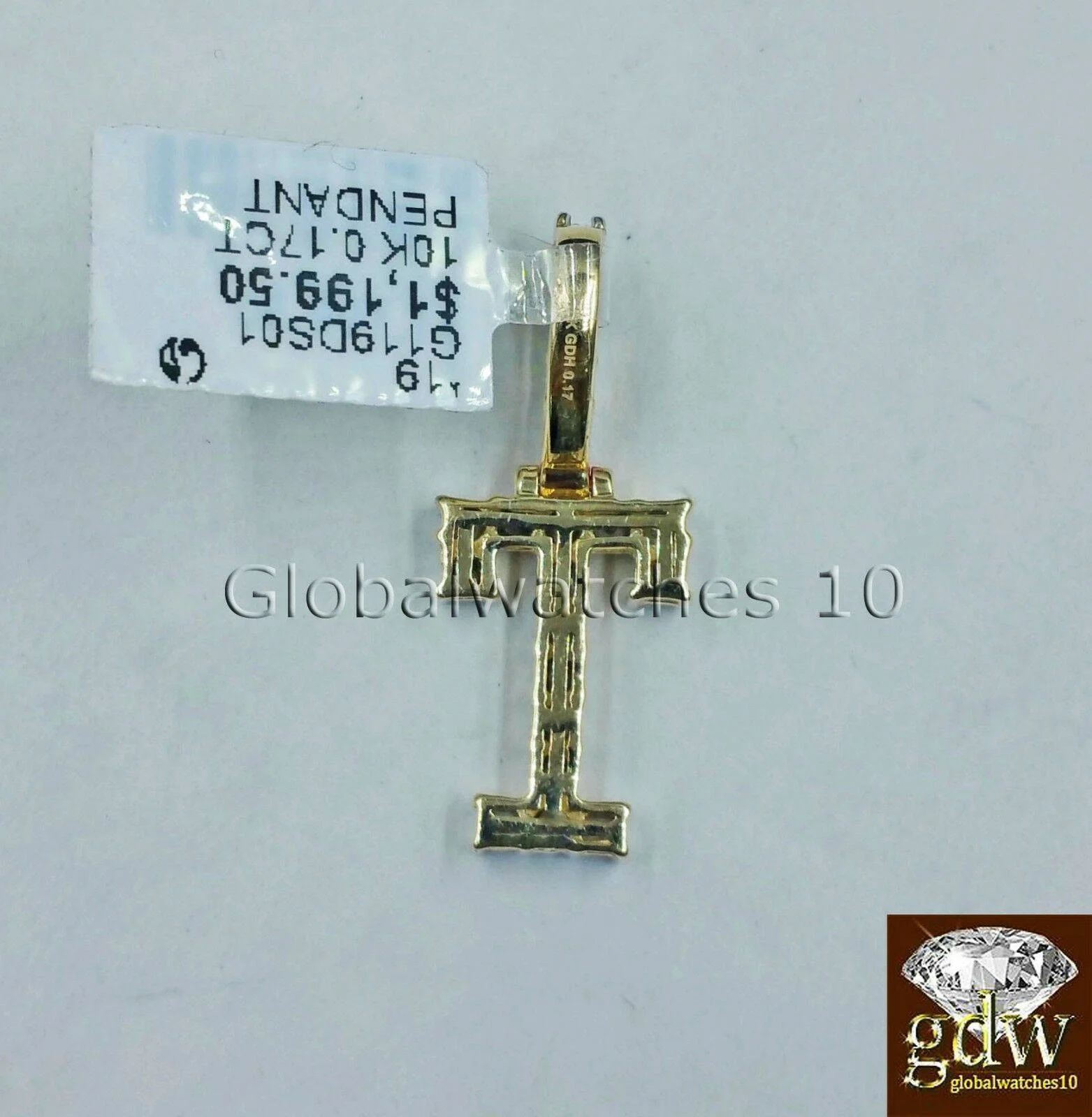 Real 10k Gold T Letter Initial Alphabet Charm Pendant Real Diamond