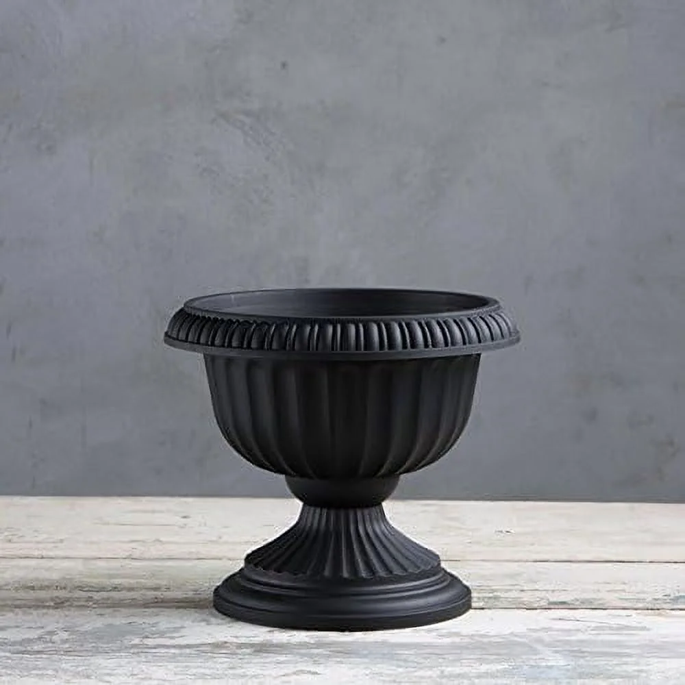 Grecian Urn Planter, Black, 12-Inch