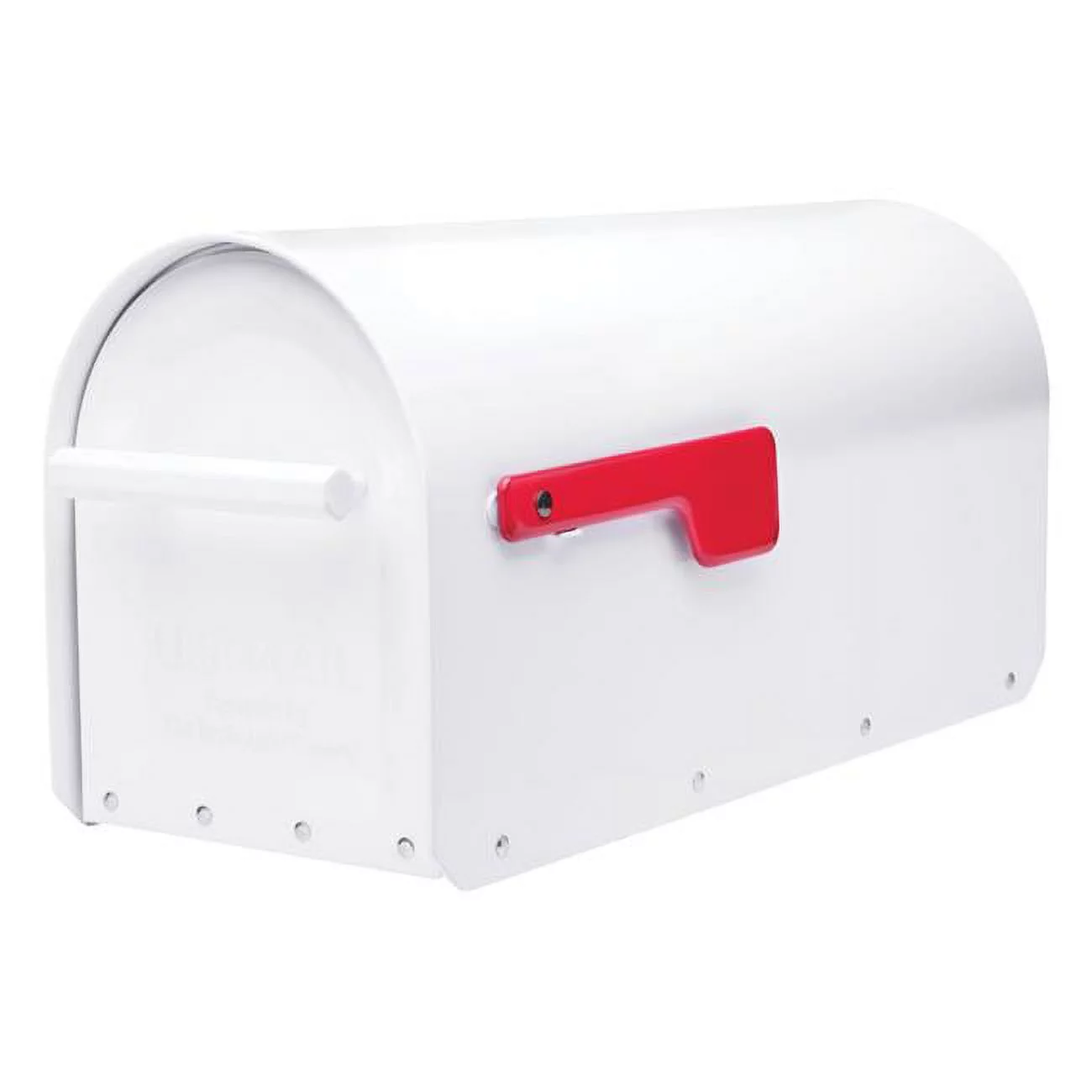 Architectural Mailboxes  Sequoia Galvanized Steel Post Mounted White Mailbox, 9.72 x 8.03 x 20.79 in.