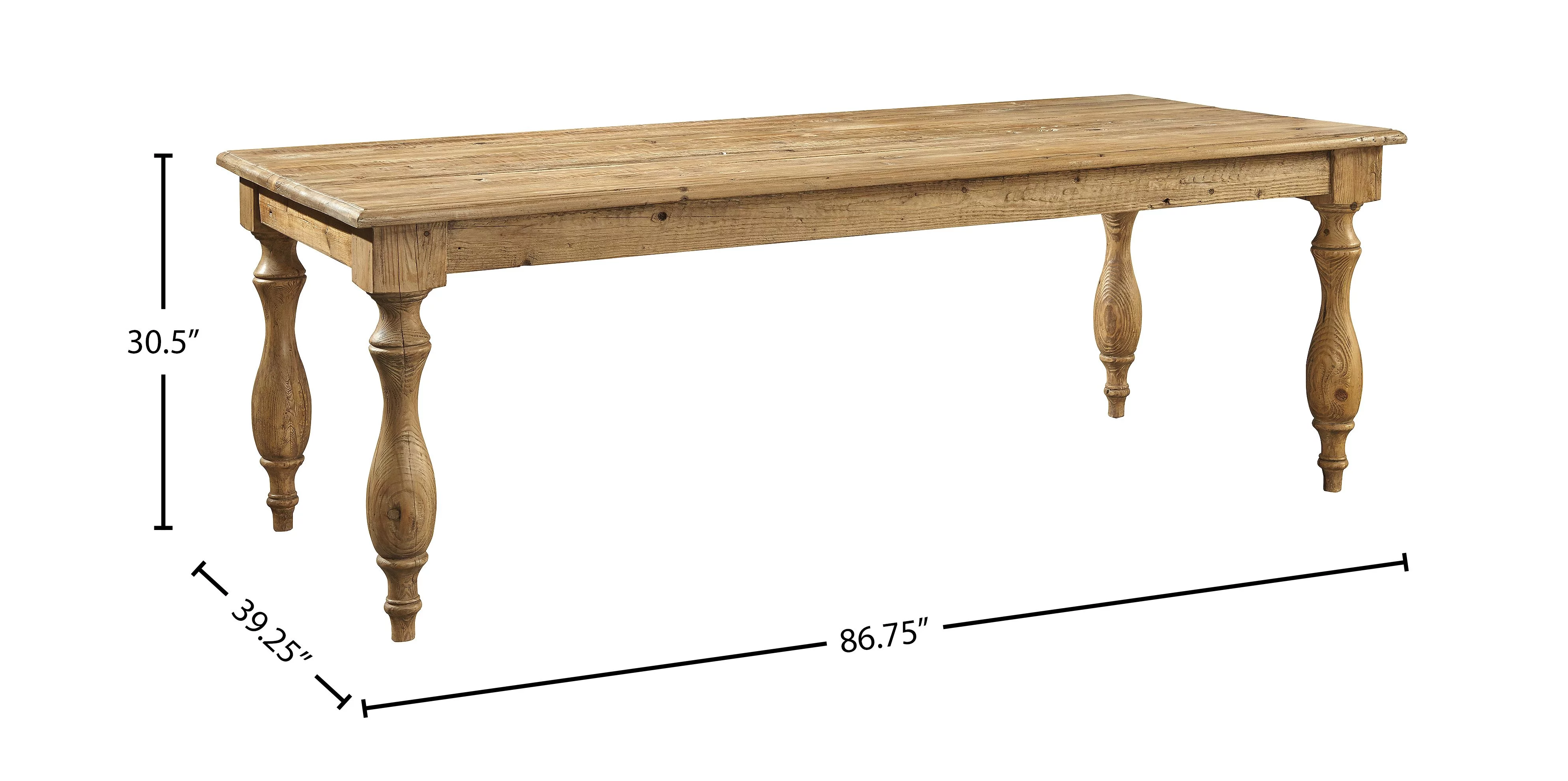 Tupelo Farmhouse 87-inch Traditional Rectangular Pine Dining Table