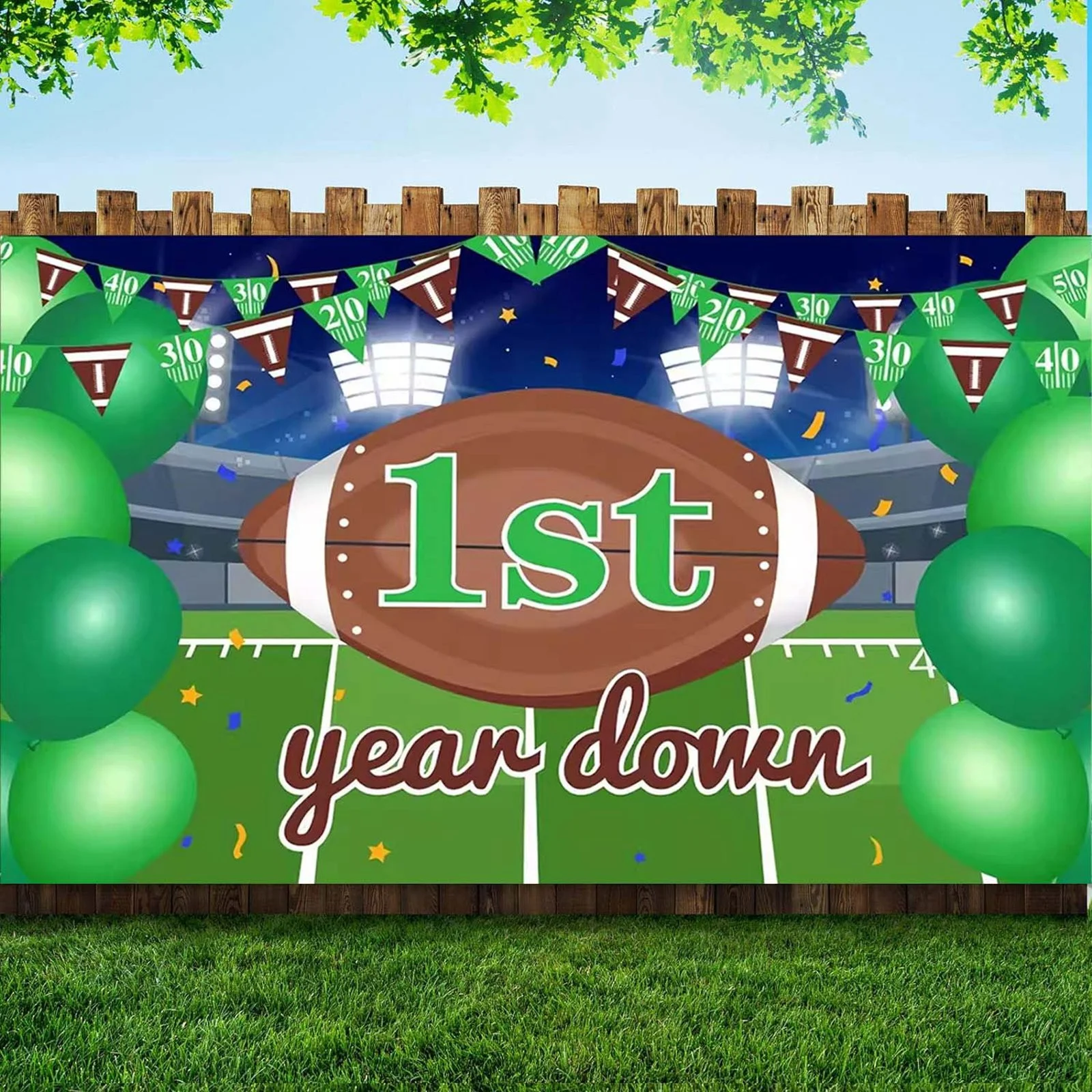 iju7gthy Folding Chairs for Outside with Shade Cover 4th of July Party Rugby Birthday Fabric Sports Rugby Boys Birthday Partyration Banner Hanging Flag