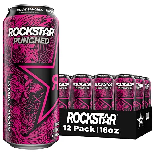 Rockstar Energy Drink Punched&nbsp;Berry Sangria, 16Oz Cans (12 Pack)