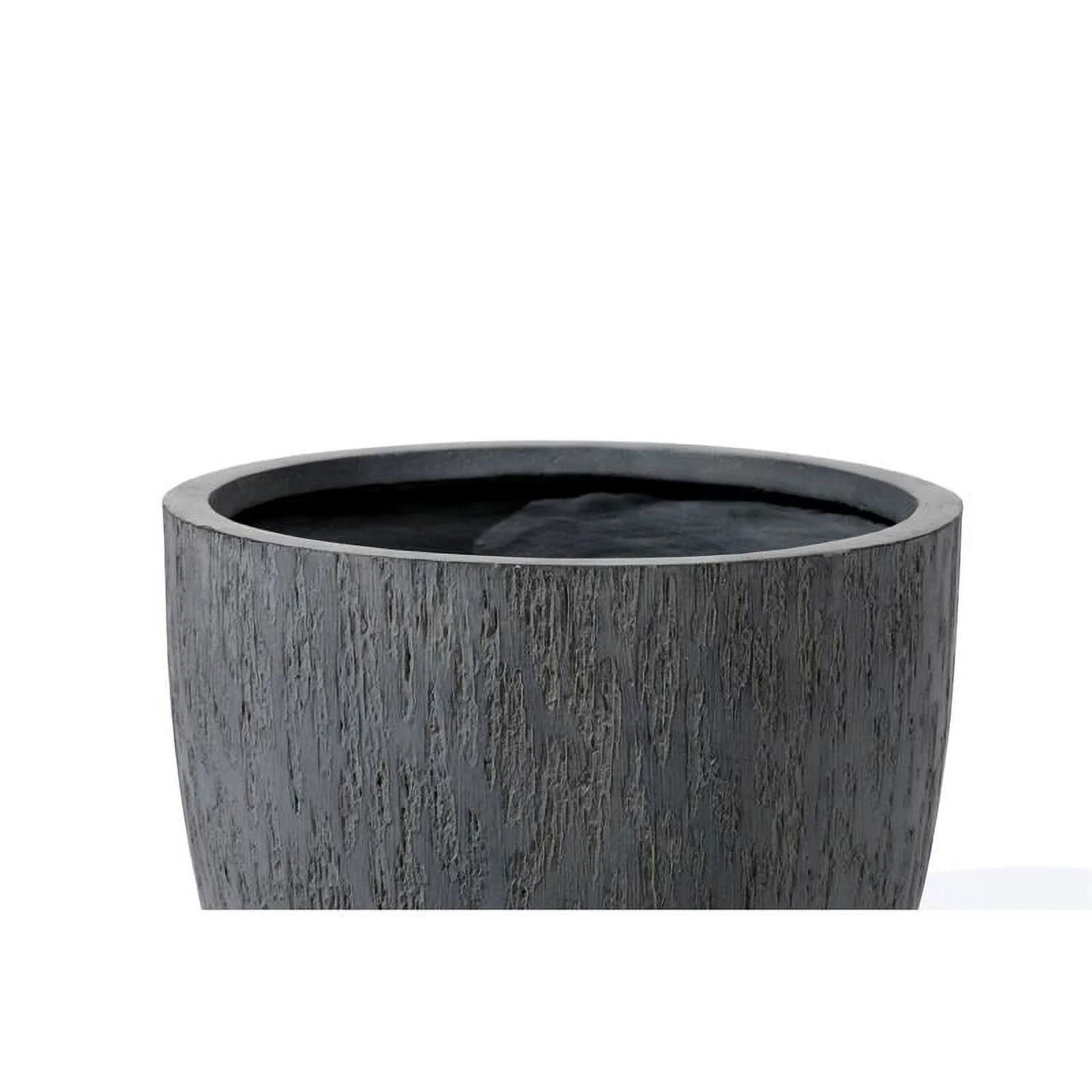 LuxenHome Gray MgO 11.75in. H Round Planter