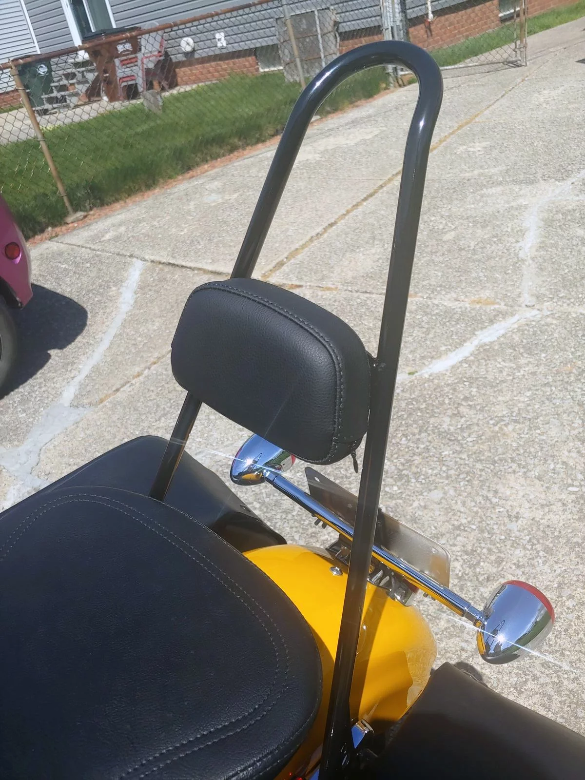 WEISEN - Black Tall Passenger Backrest Sissy Bar with Pad for Harley 2004-2022 XL Sportster Models