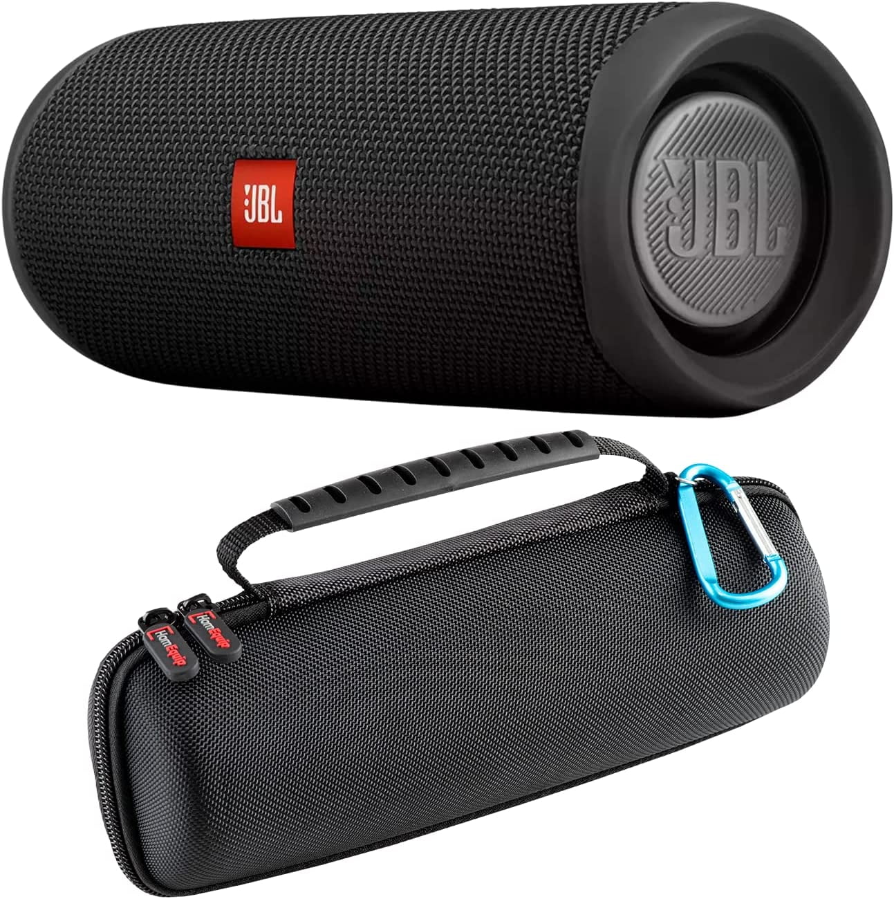 HOMEQUIP case for JBL Flip 5 with Speaker Flip 5 | Waterproof Portable Wireless Bluetooth Speaker Bundle Hard Shell Case - Rechargeable Battery, 2.5 Hours Charging, 12 Hours Playtime.