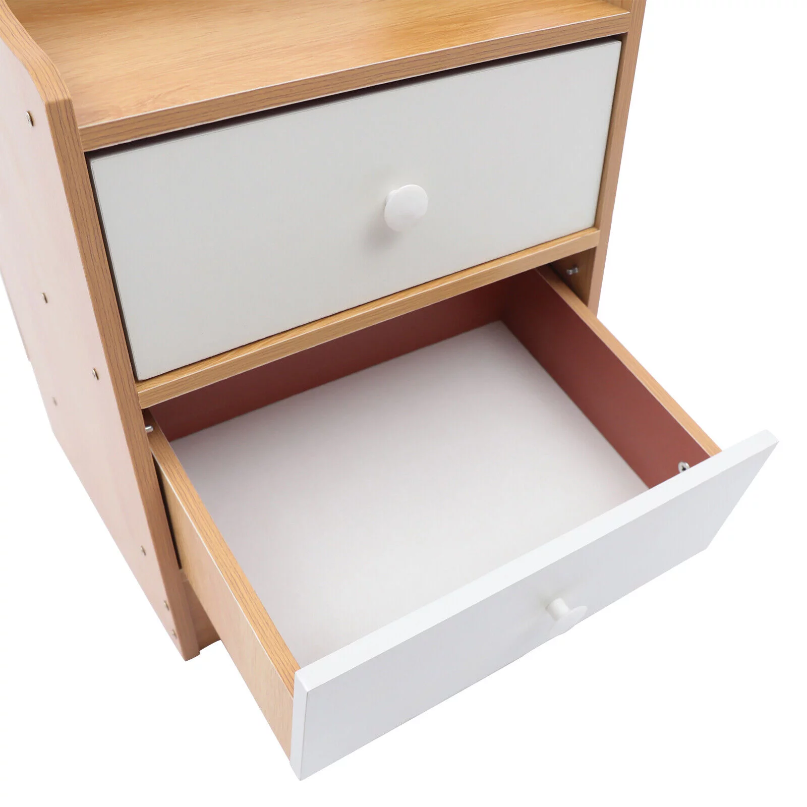 TFCFL Modern Tall Bedside Table Modern 2 IN 1 Nightstand with 2 Drawers+hat Hanging Hook