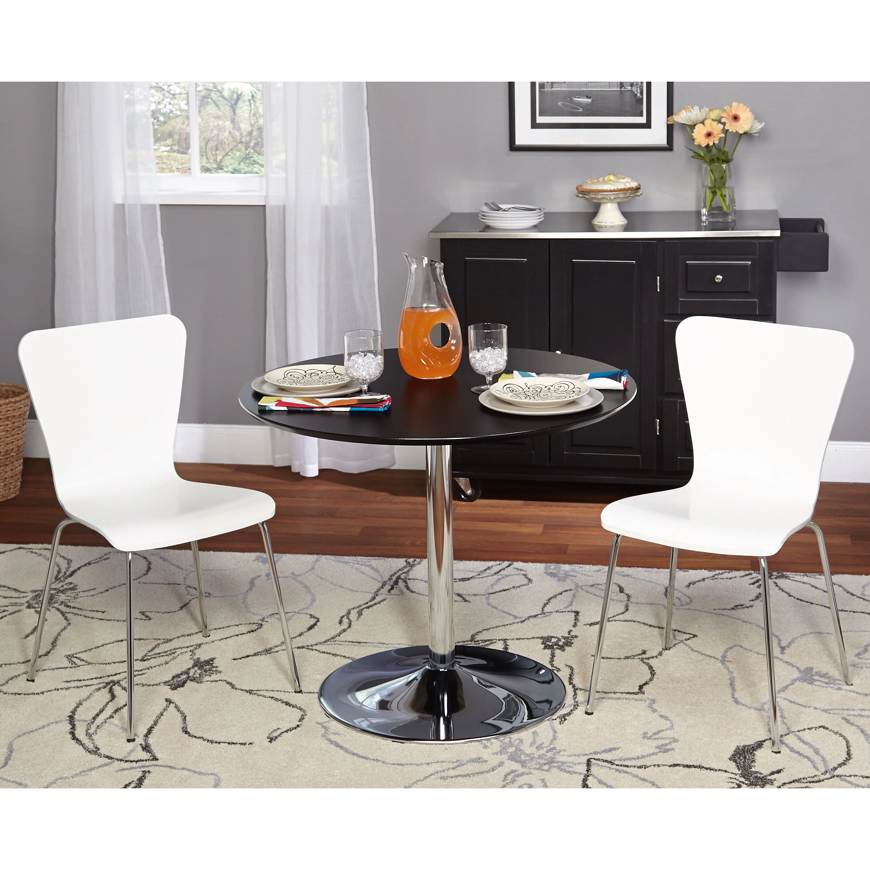 Simple Living  3-piece Pisa Dining Set Black