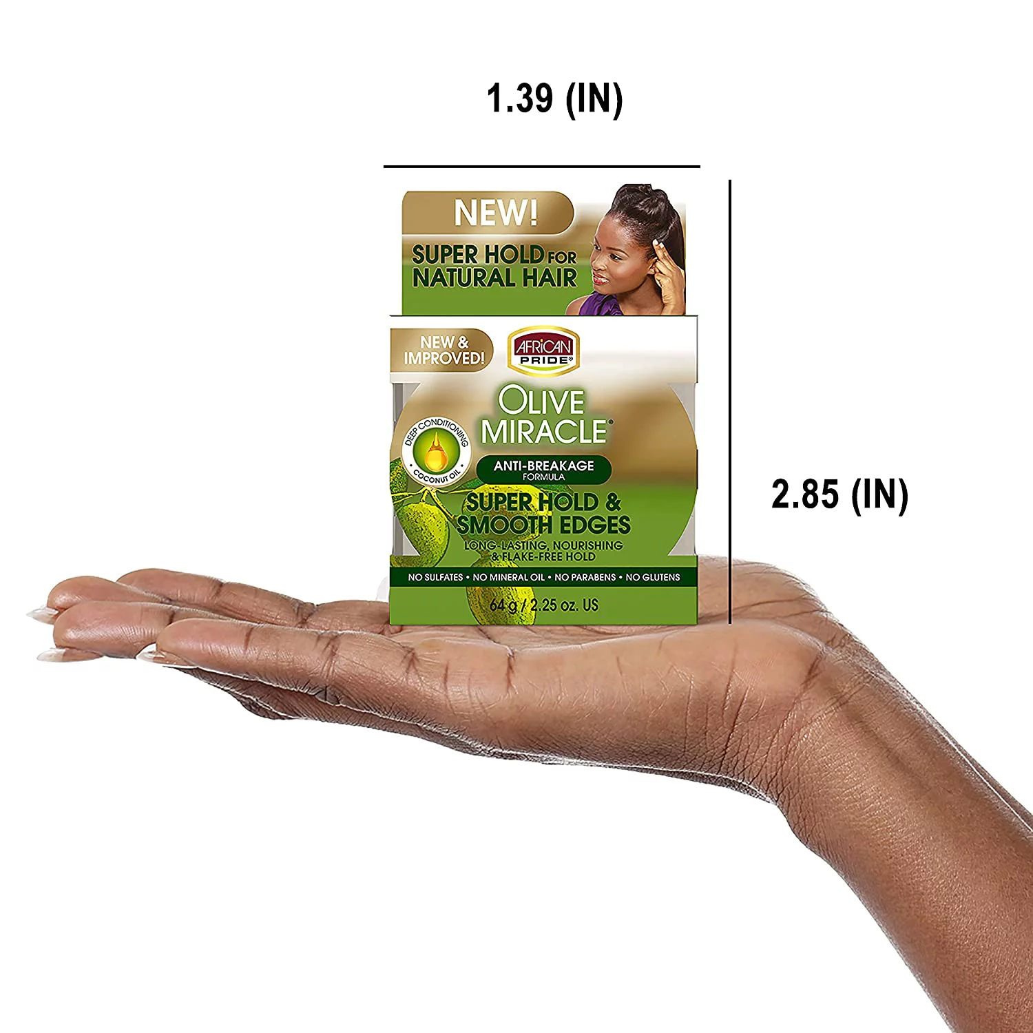 African Pride - Olive Miracle Super Hold & Smooth Edges 2.25 Oz. * BEAUTY TALK LA *