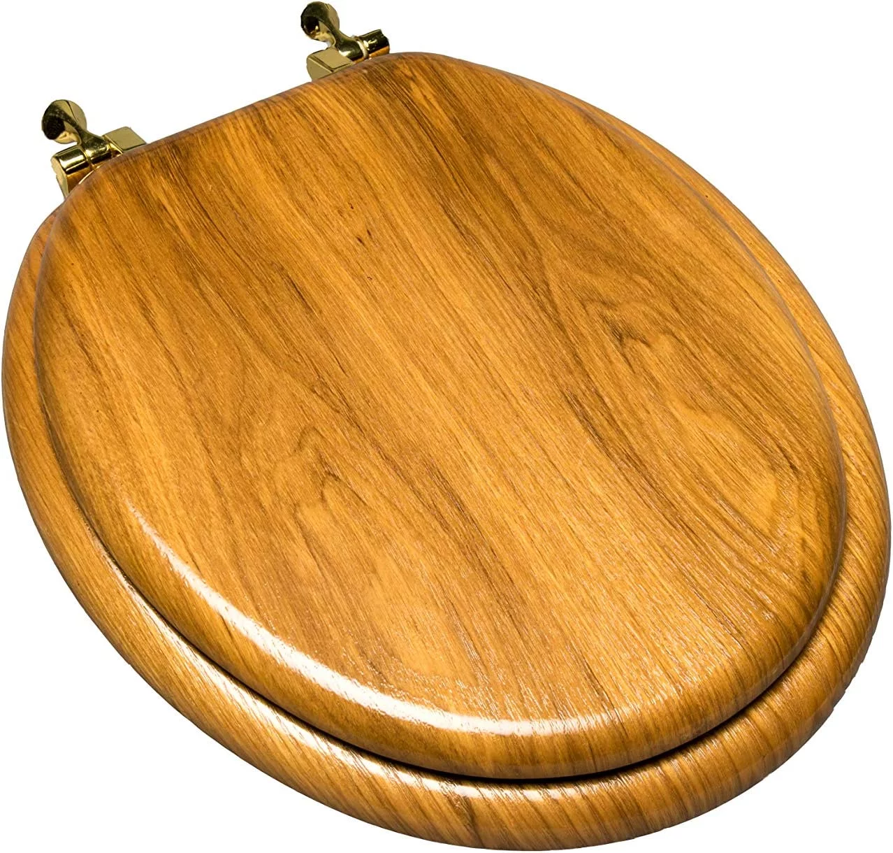 Hand-Selected Premium Grade Wood, Decorative Front Toilet Seat, Round
