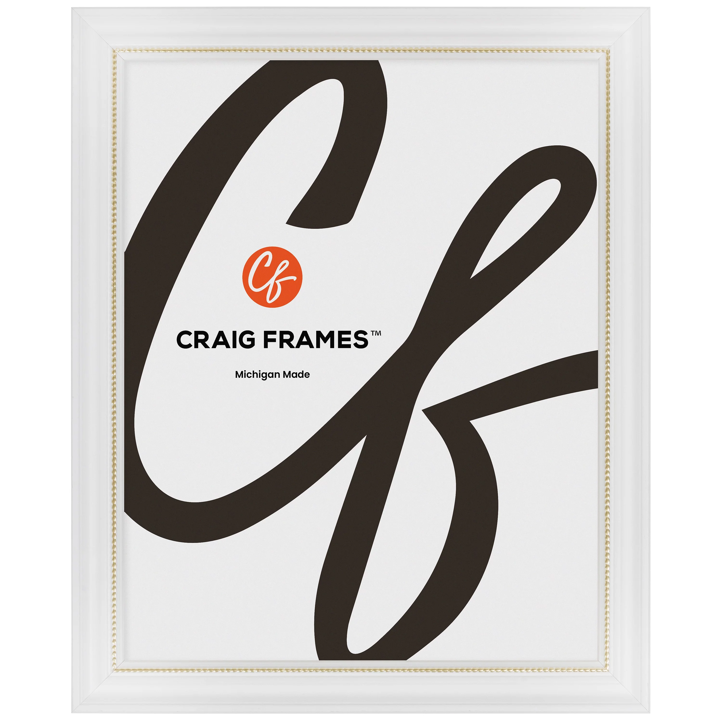Craig Frames 314WG, Ornate White and Gold Picture Frame, 8.5 x 11 Inch