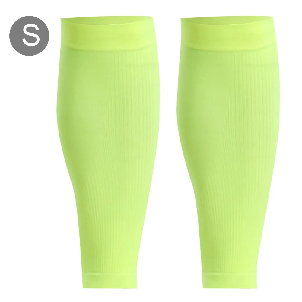 Heitune 1Pair Mumian Sport Training Shin Pads Calf Sleeves Breathable Protective Gear Fluorescent Green(S)