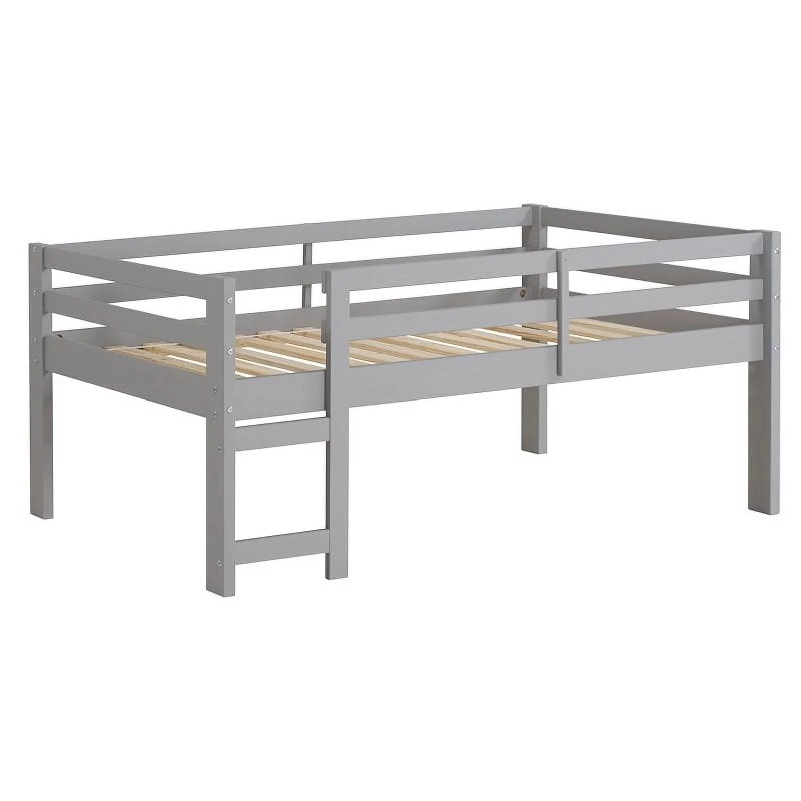 Solid Wood Low Loft Bed - Gray