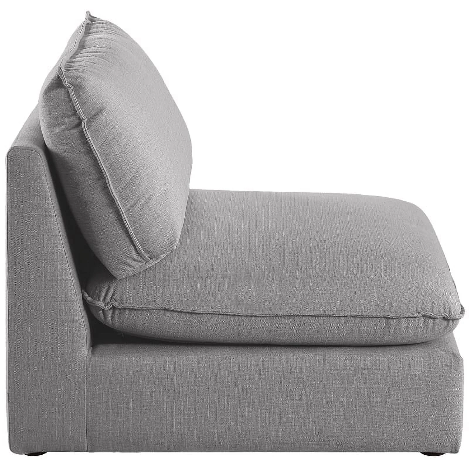 Meridian Furniture Mackenzie Grey Durable Linen Textured Armless