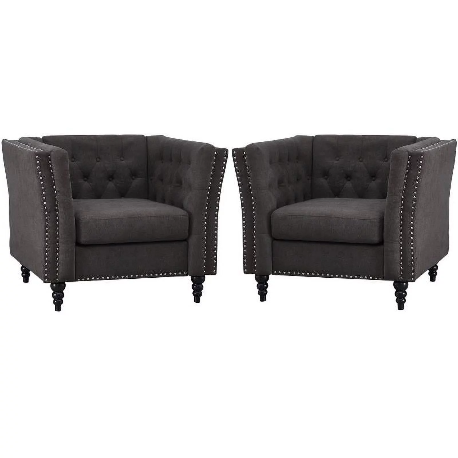 Home Square 2 Piece Microfiber Living Room Chair Set in Brown