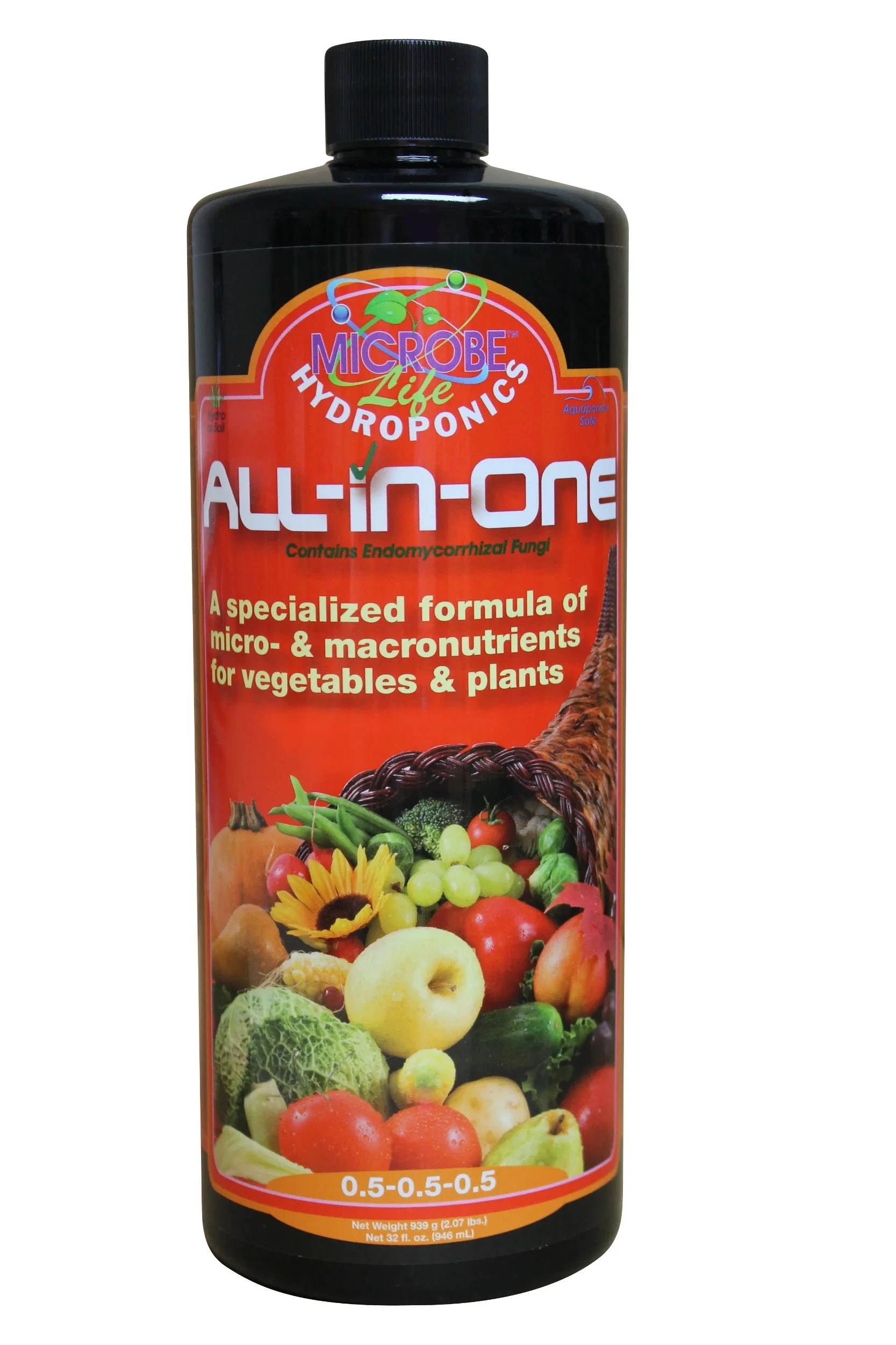 Microbe Life Hydroponics All-In-One Nutrient Supply, 1 quart