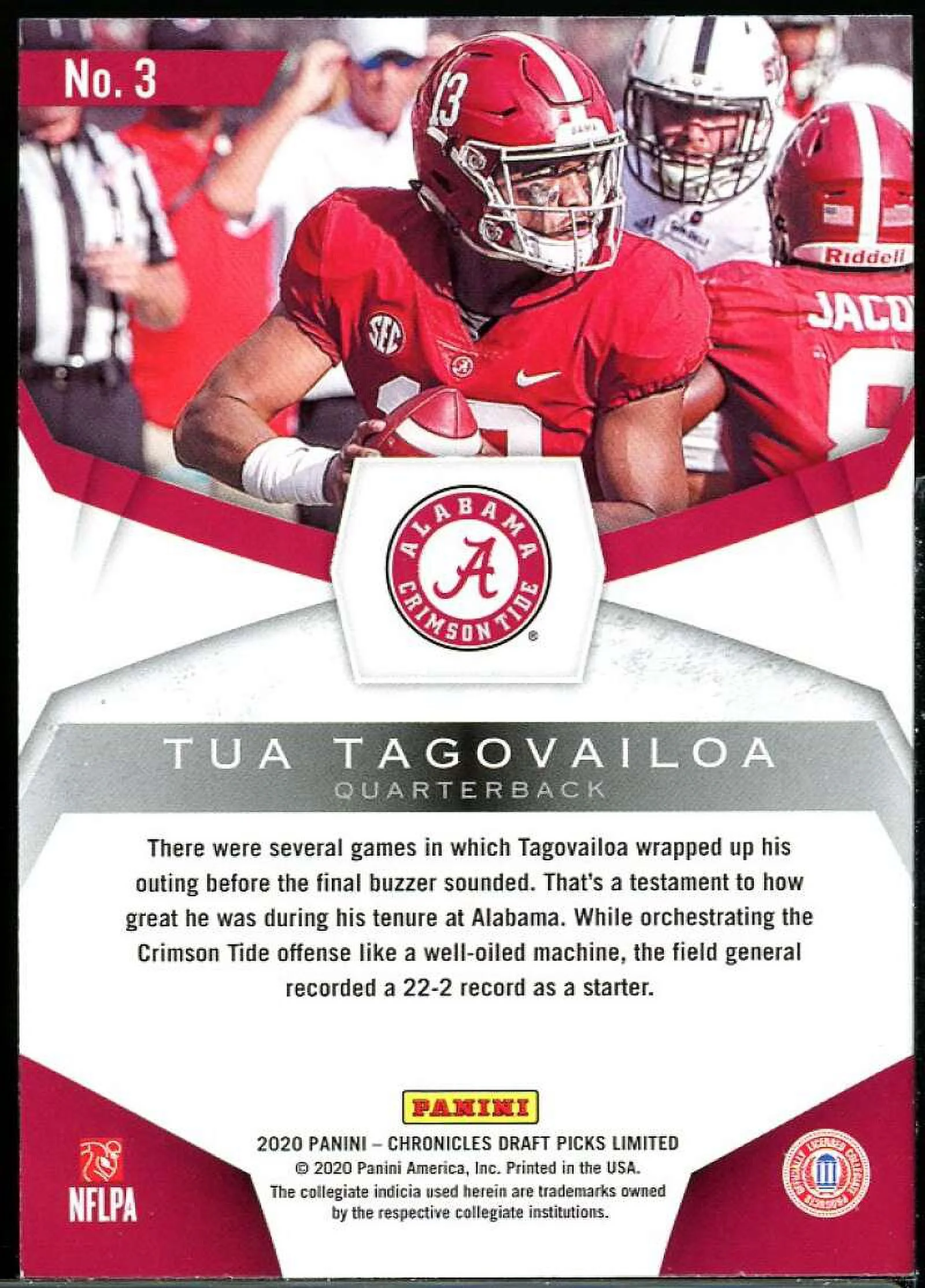 Tua Tagovailoa Rookie Card 2020 Limited Phenoms Red #3