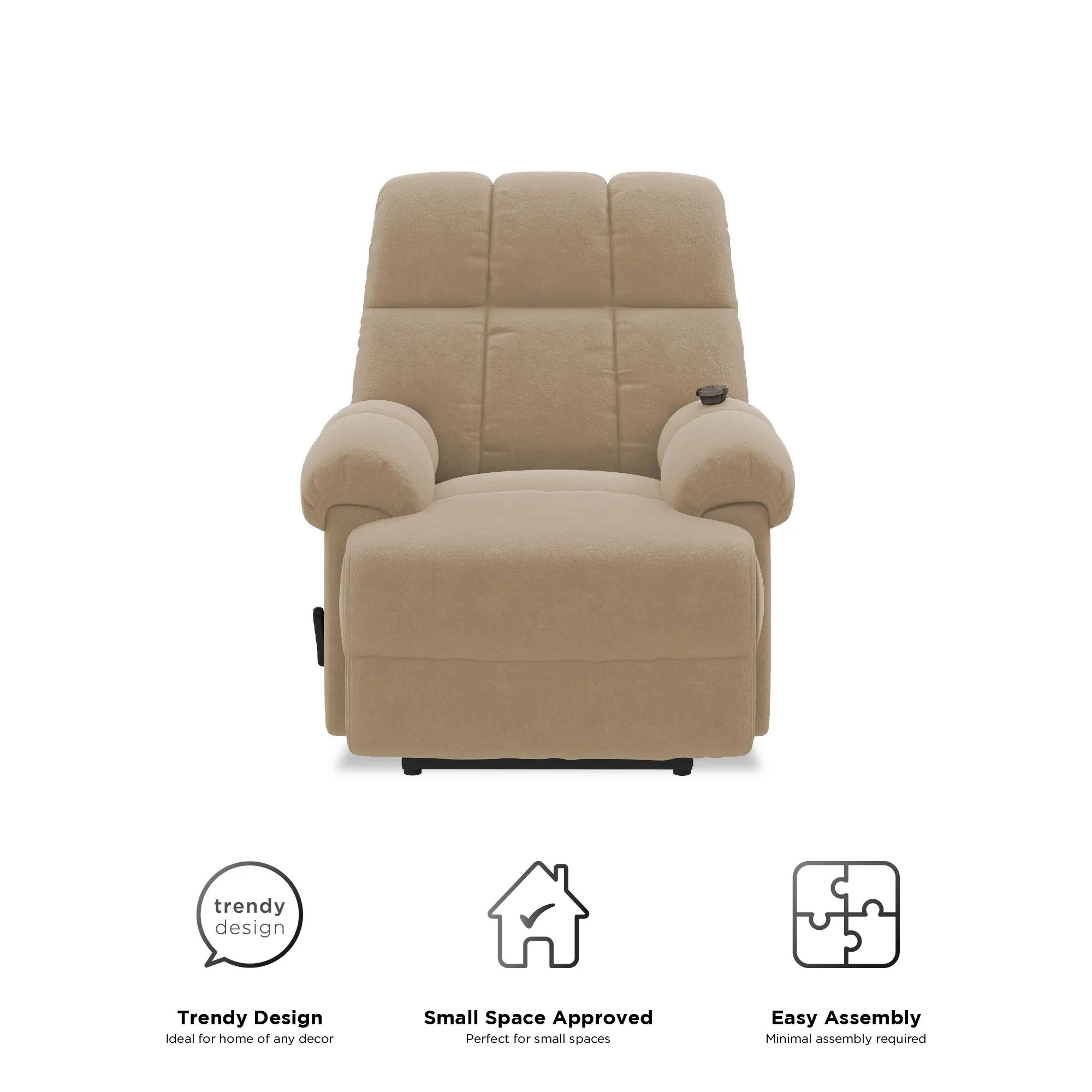 Elm & Oak Padded Massage Rocker Recliner, Tan
