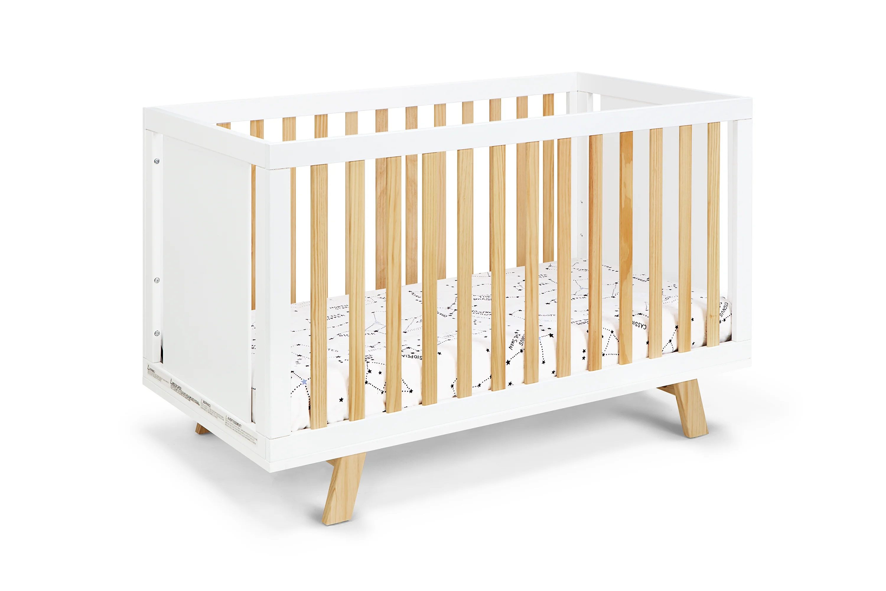 Homiyad 3-In-1 Convertible Island Crib White/Natural