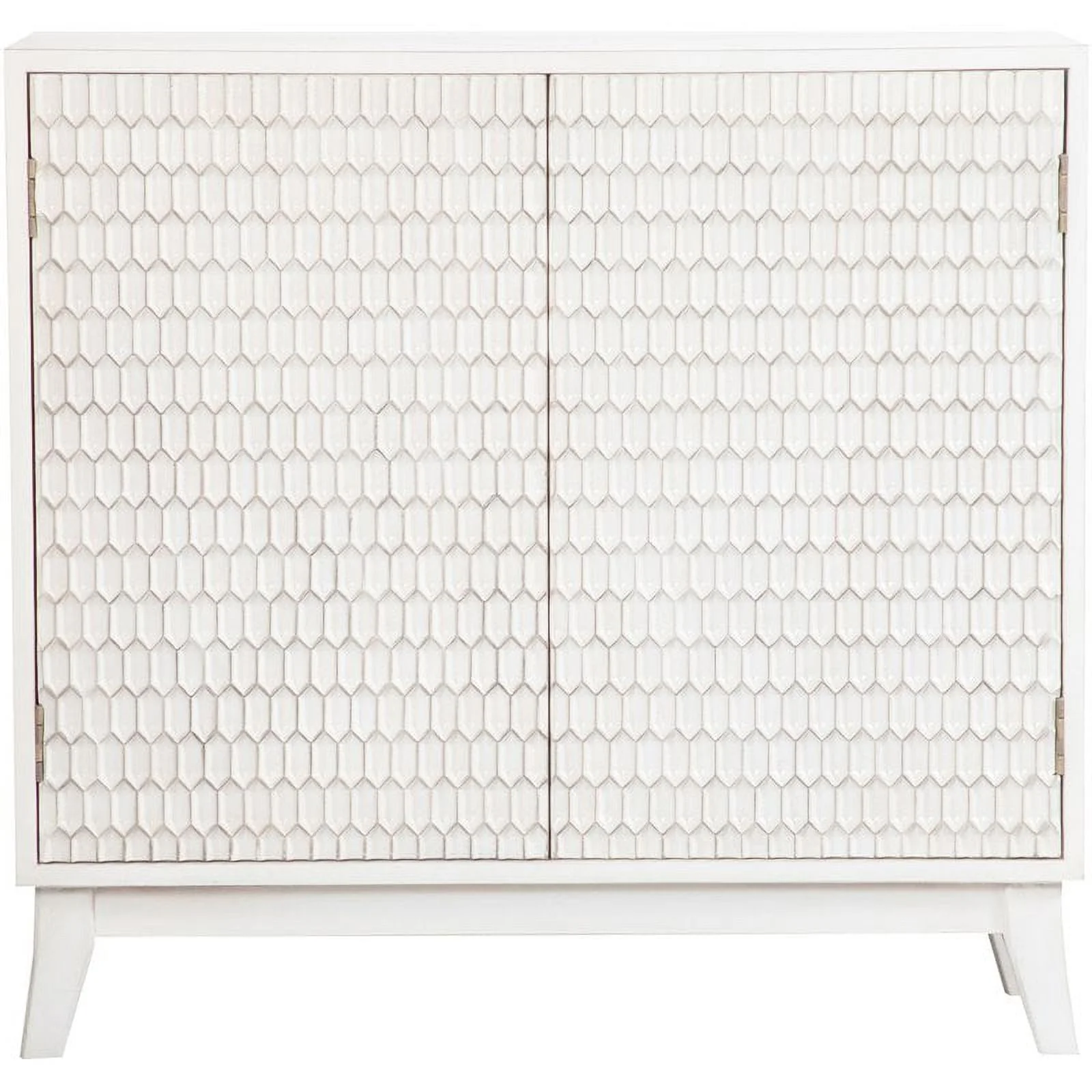 Pemberly Row Modern / Contemporary Rectangular 2 Door Accent Cabinet in White