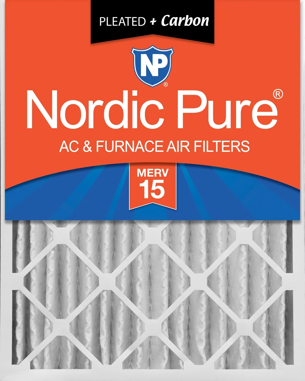 Nordic Pure 12x24x4 (3 5/8) Pleated Air Filters MERV 15 Plus Carbon 1 Pack