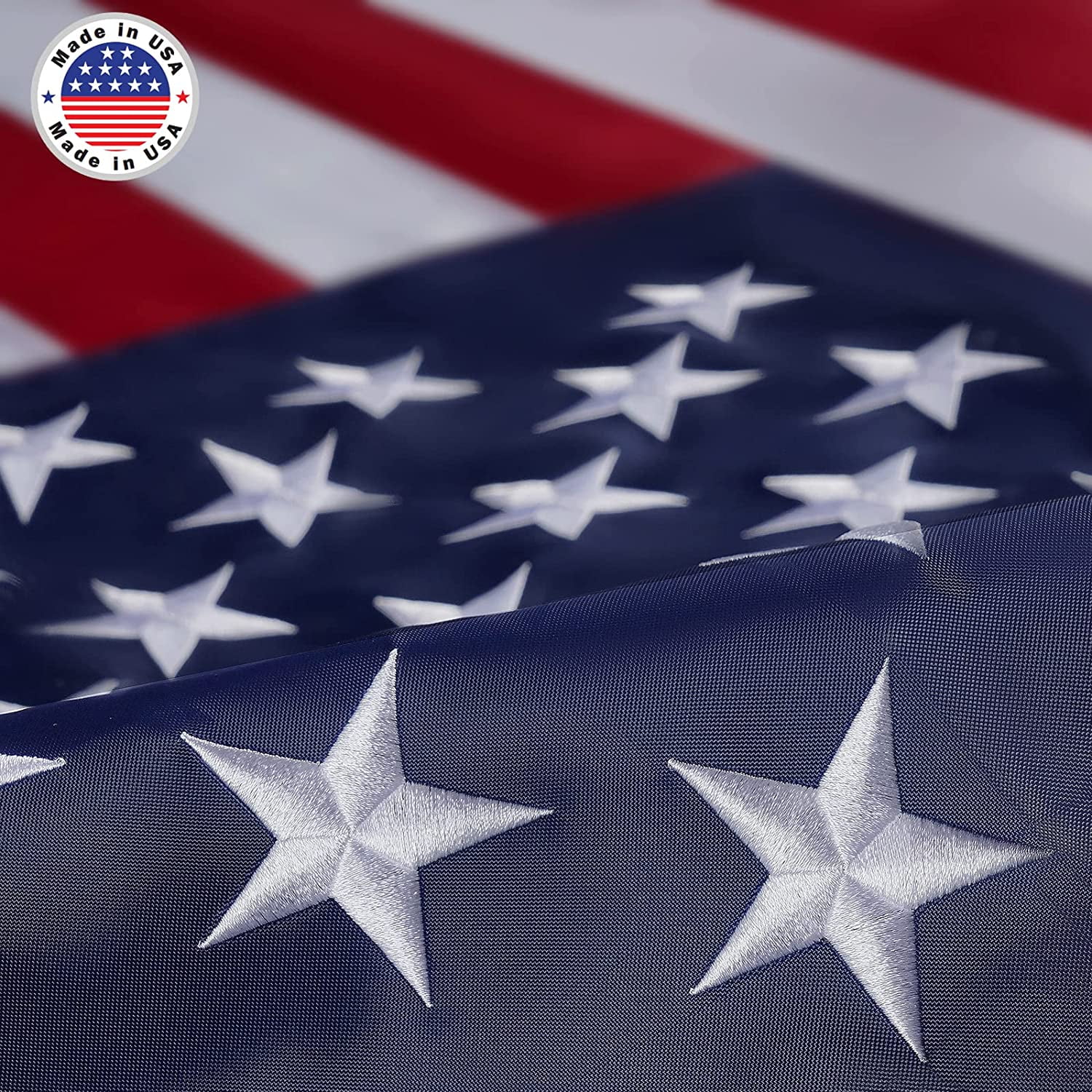US TOPFLAGS U.S 4' x 6' American Flag Outdoor Heavy Duty - Embroidered Star USA 4x6 foot Flags - Longest Lasting US Made from Nylon Sewn Stripes Indoor With 2 Brass Grommets