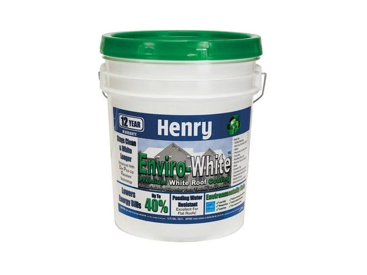 1PC-Henry Company HE687406 Enviro-White Elastomeric Roof Coating, 5 Gallon