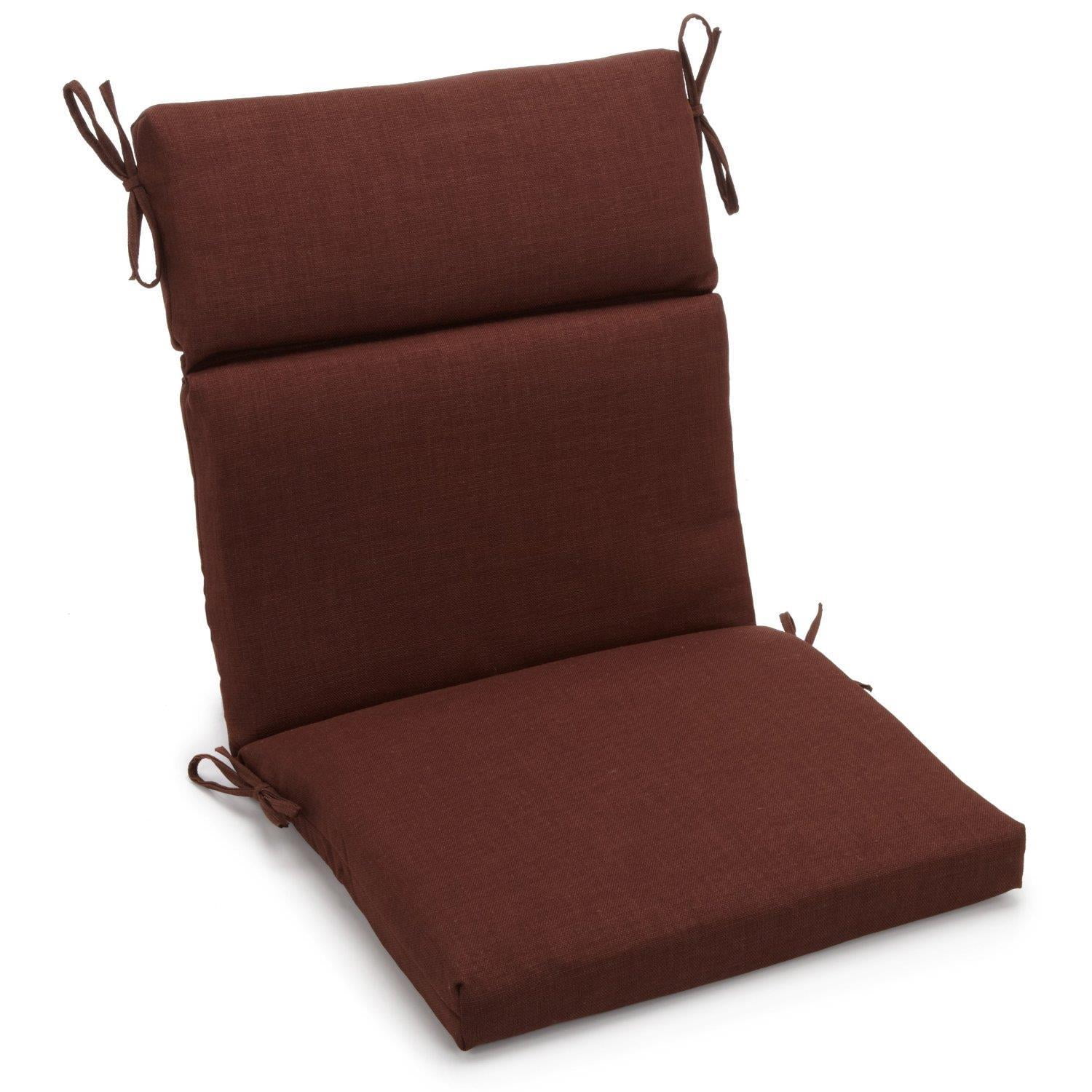 Blazing Needles  22 x 45 in. Spun Polyester Solid Outdoor Squared Seat & Back Chair Cushion, Cocoa